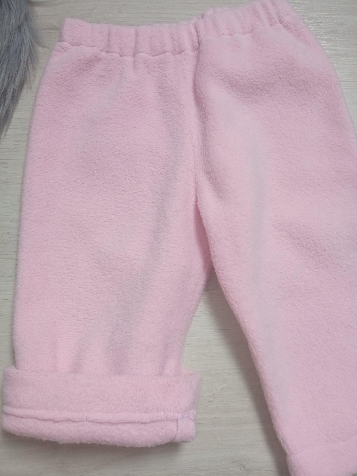Ružové flísové nohavice (74)