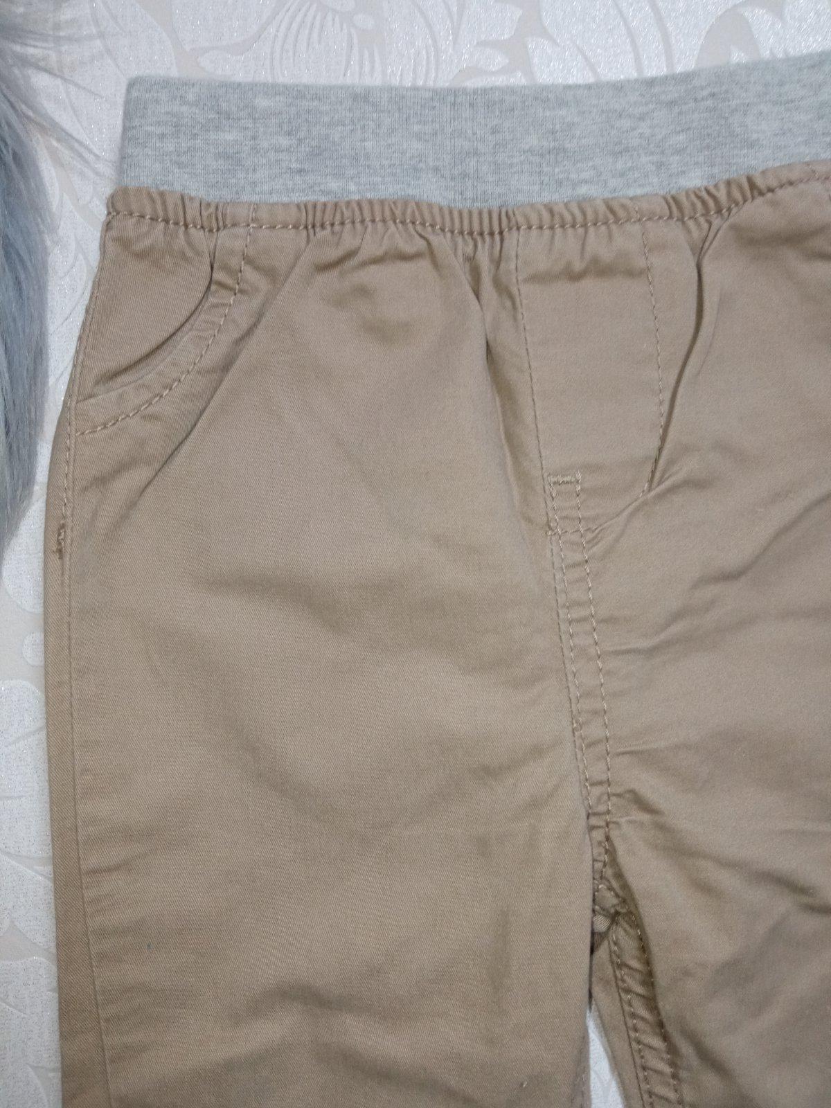 Hnedé nohavice so sivým pásom (pre 6-9mes.)