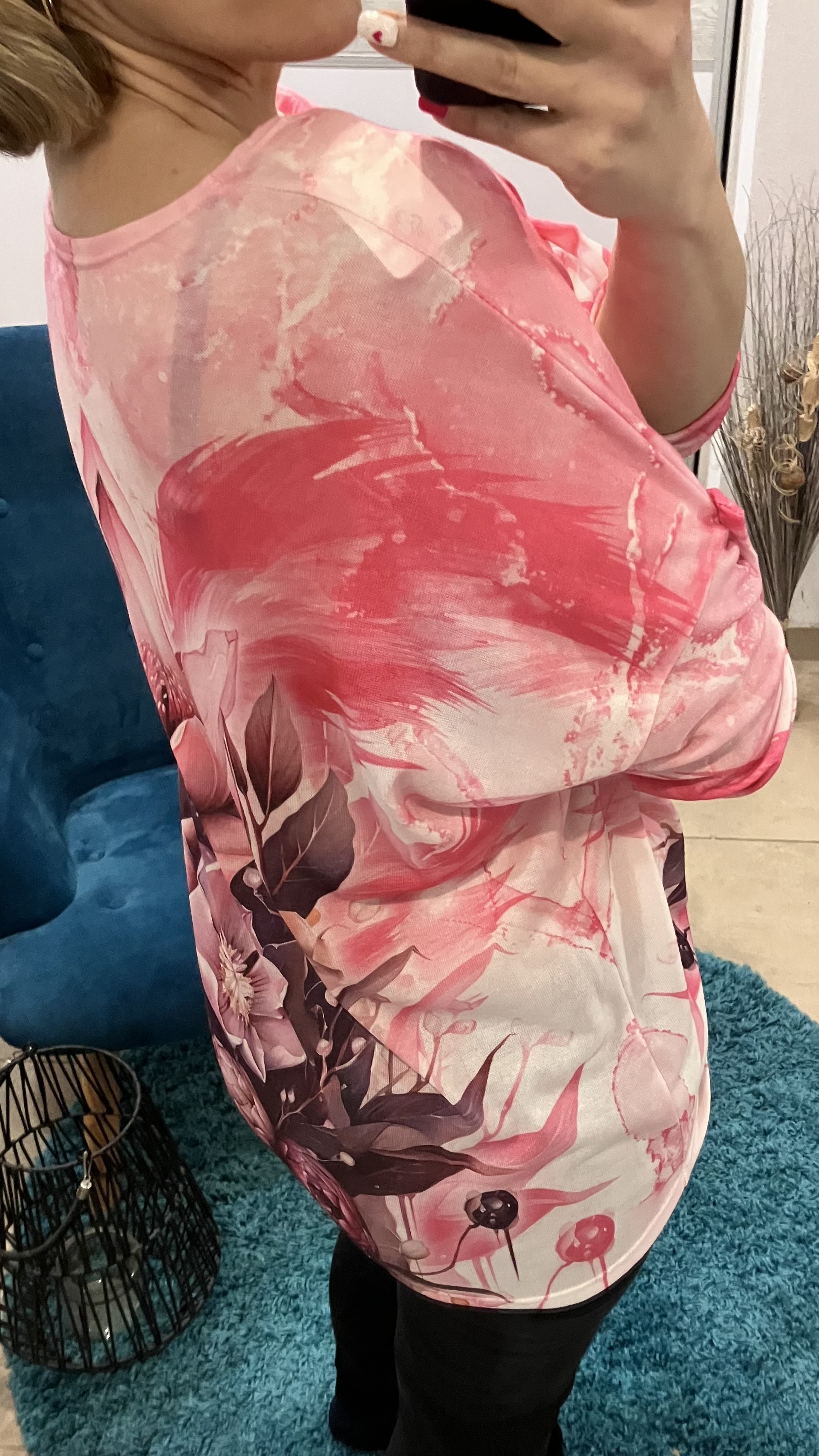 Kvetované oversize svetrové tričko (UNI - S,M,L,XL)