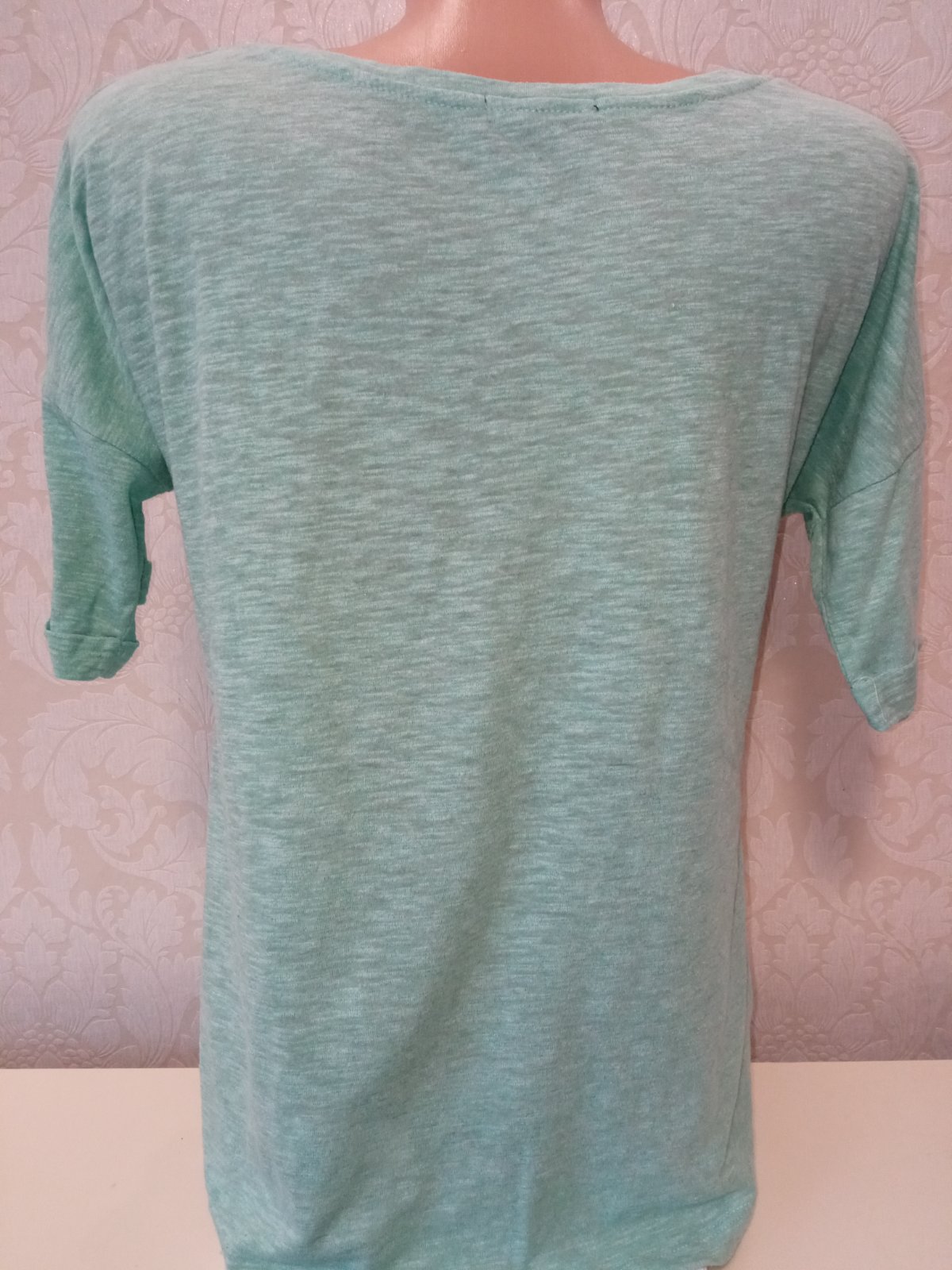Tyrkysové melírované ležerné tričko (34)