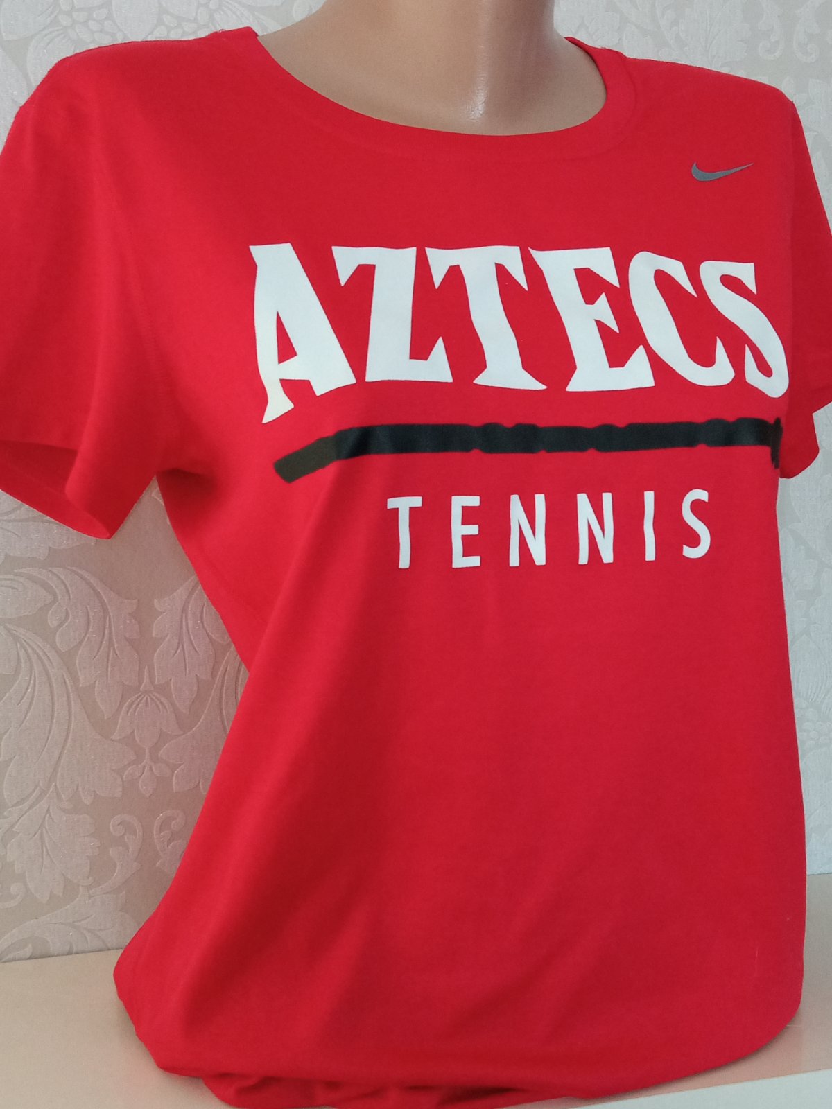 Červené športové tričko dri fit s nápisom,Nike (S)