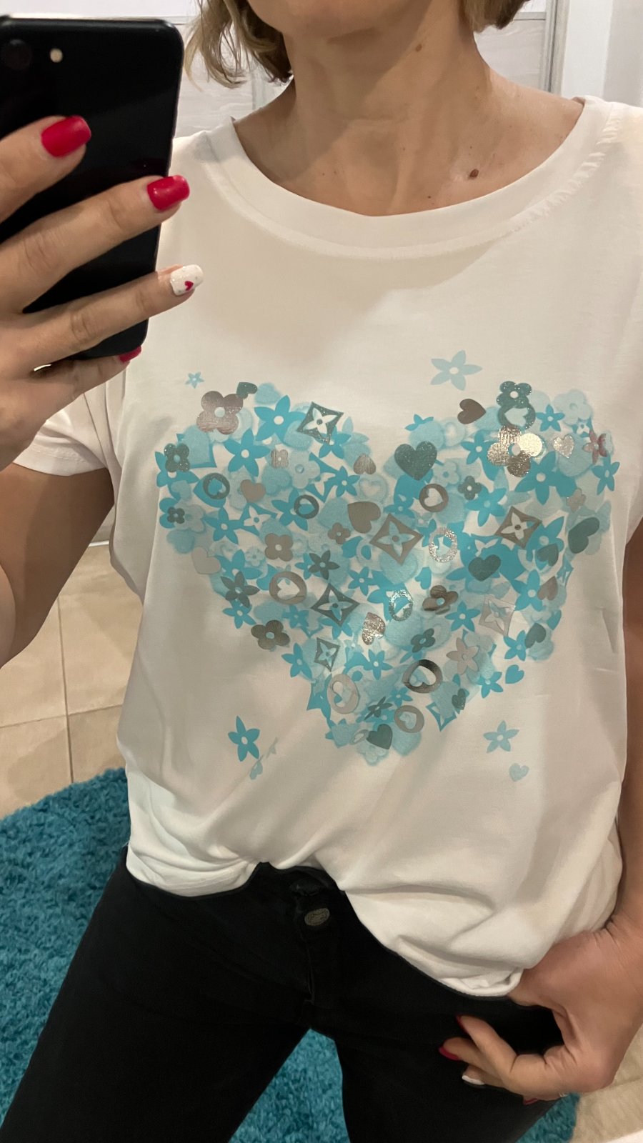 Dámske tričko vzor srdiečko (UNI - S,M,L,XL)