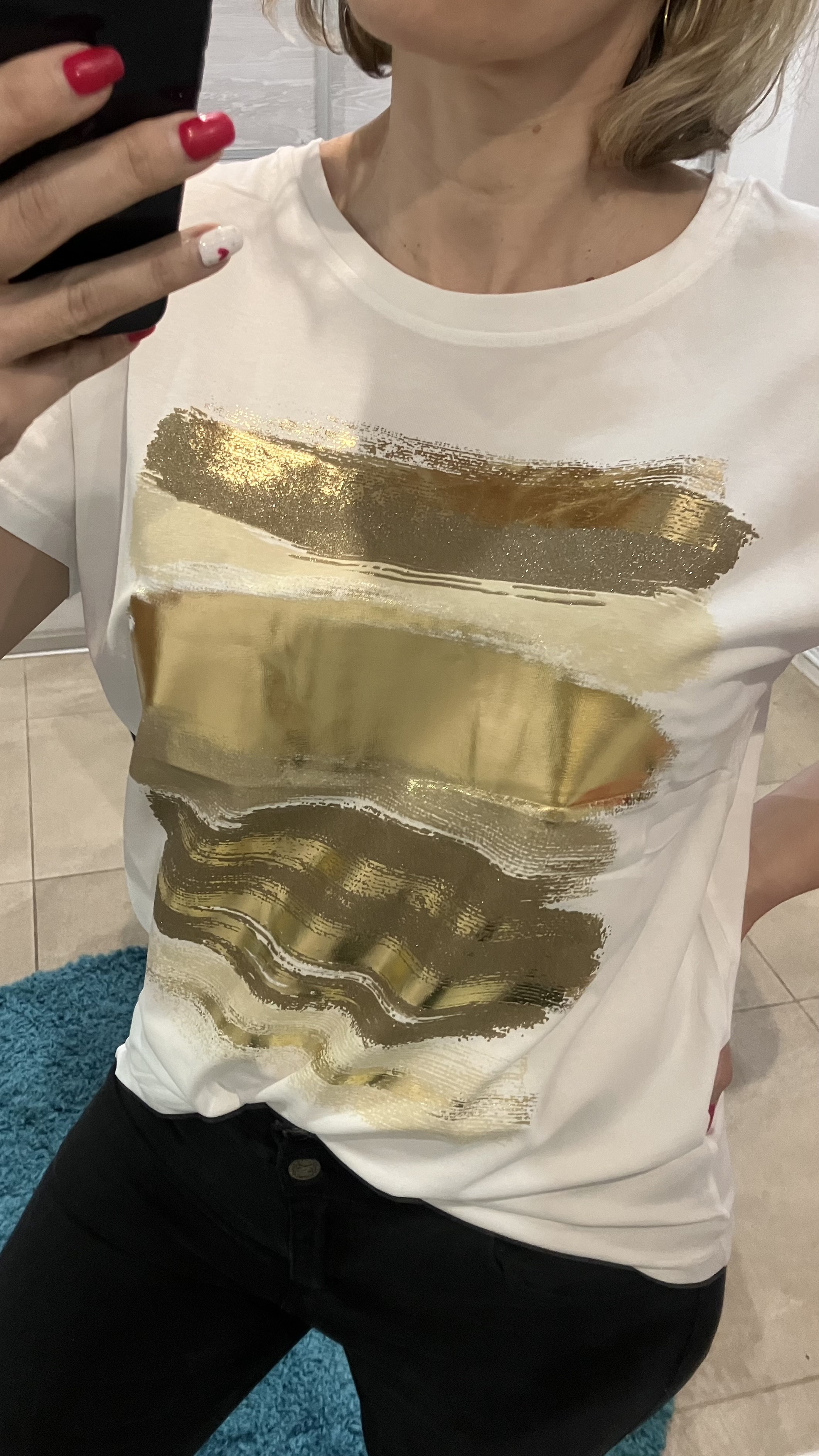 Dámske tričko so zlatou potlačou (UNI - S,M,L,XL)