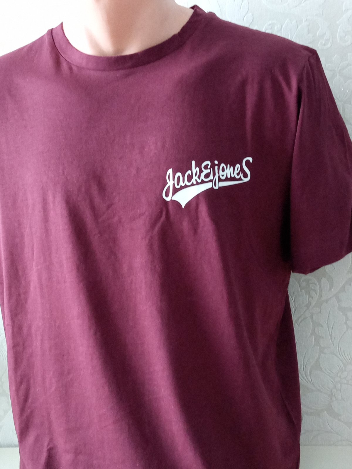 Bordové tričko krátky rukáv Jack Jones (M)
