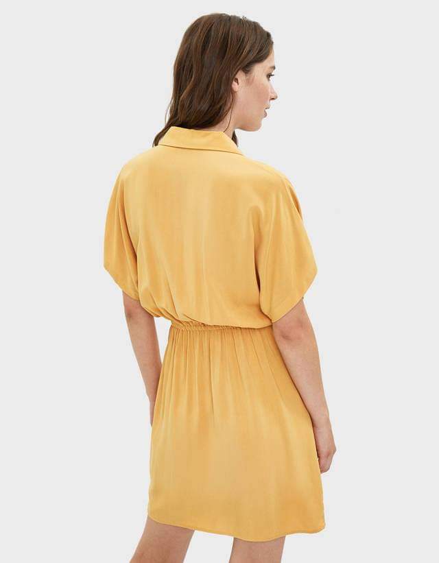 Horčicové košeľové šaty Bershka (26)