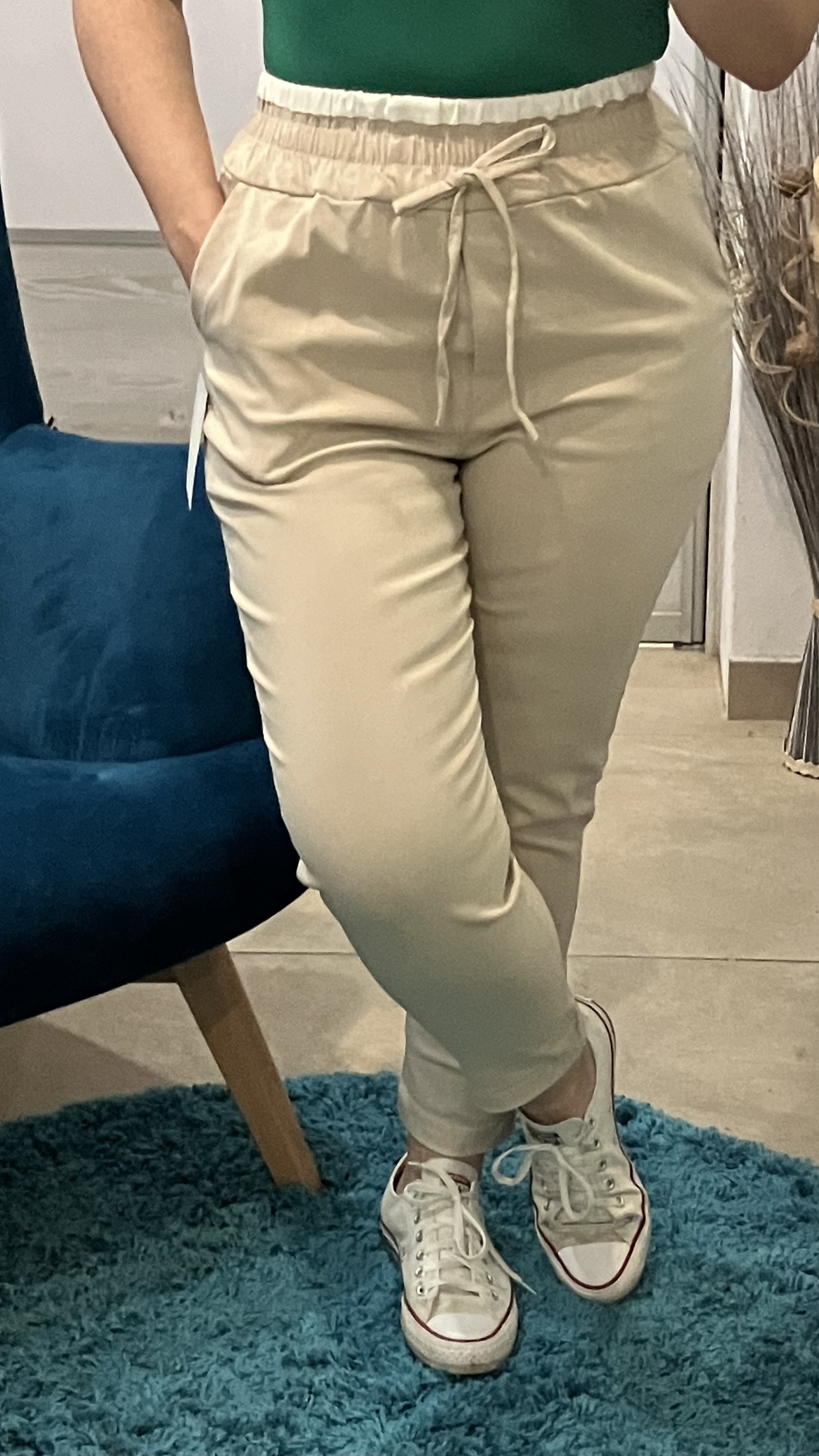 Dámske tenké béžové nohavice (UNI - M,L,XL)