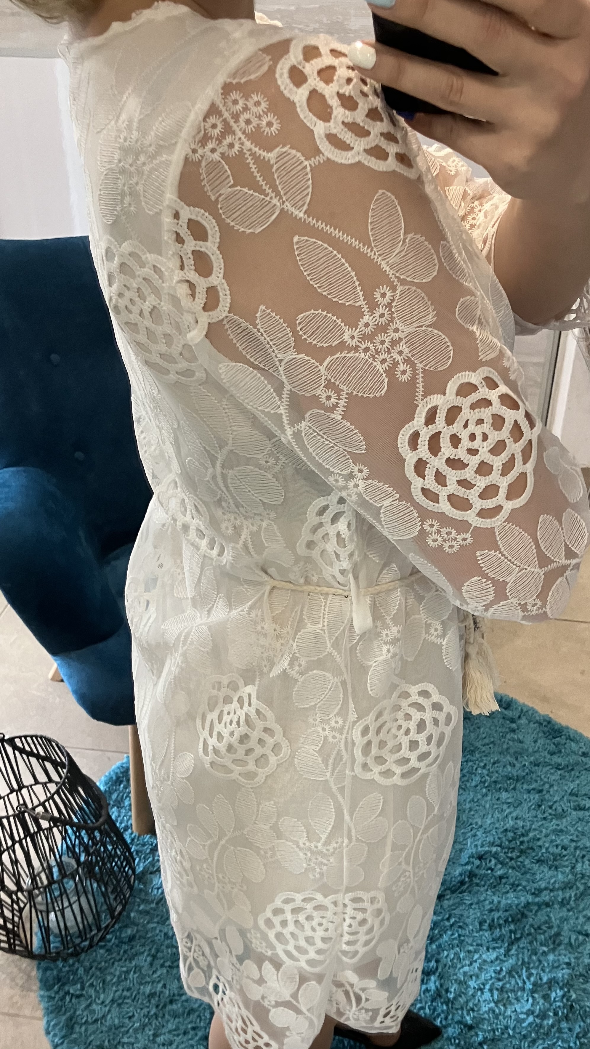 Dámske čipkované šaty biele (UNI - S,M)