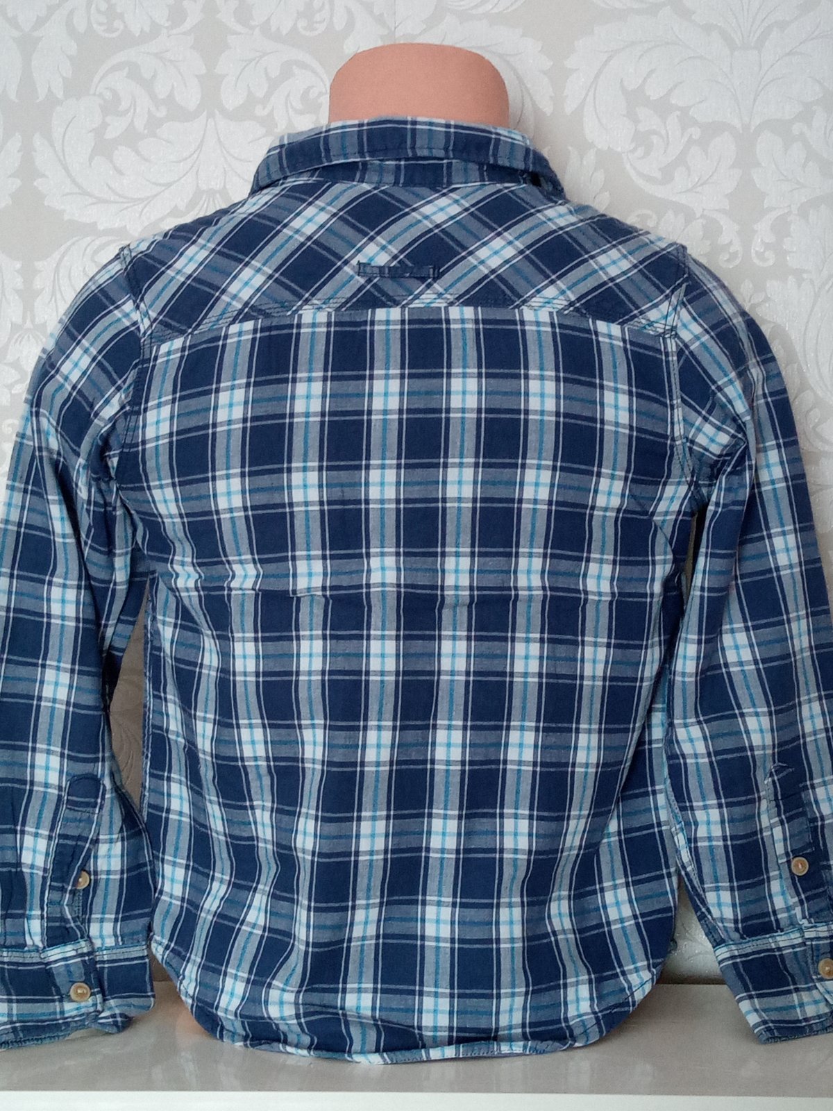 Modro-biela kockovaná košeľa H&M (9-10 r.)