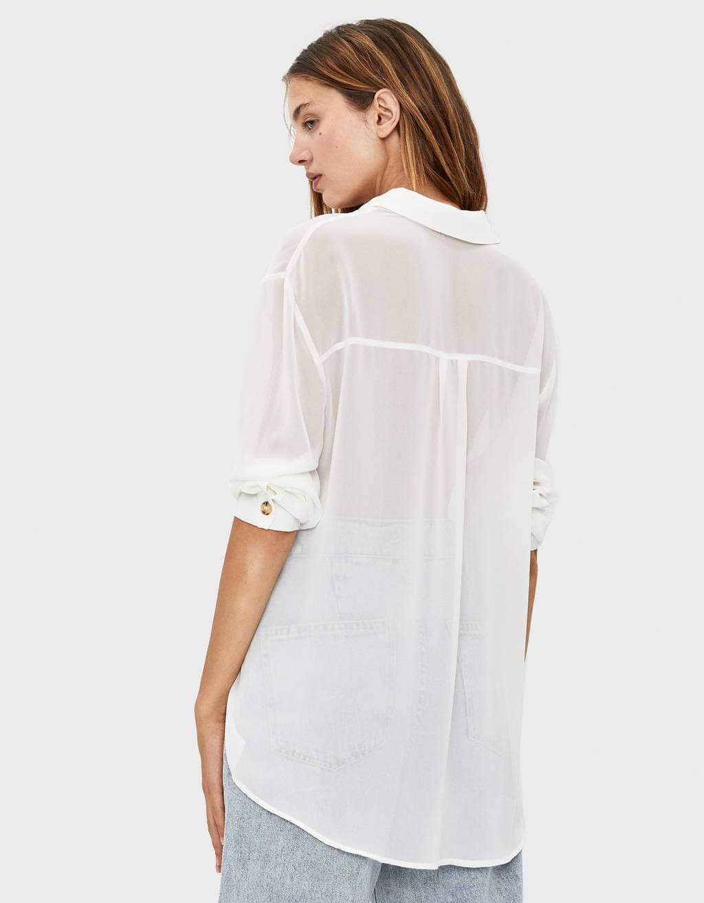Biela priesvitná blúzka Bershka (26)