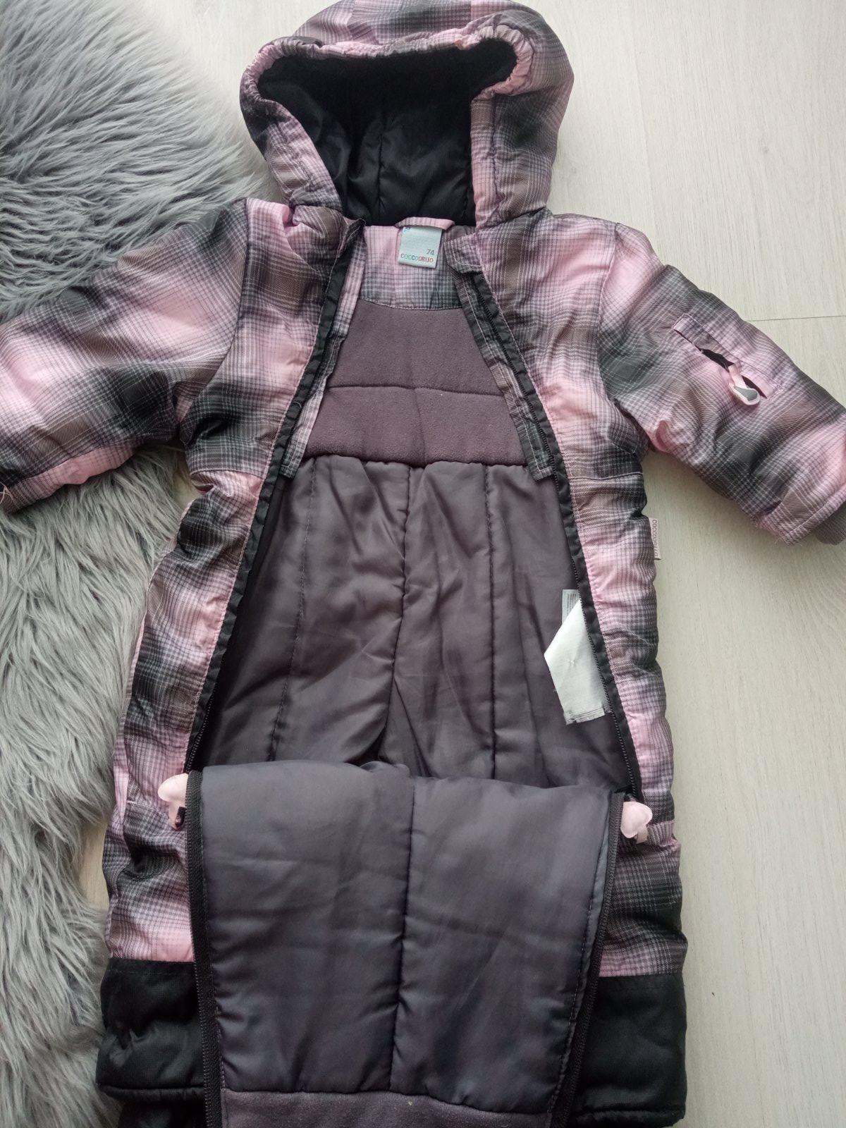 Čierno-sivo-ružový zimný overal Coccodrillo (74)