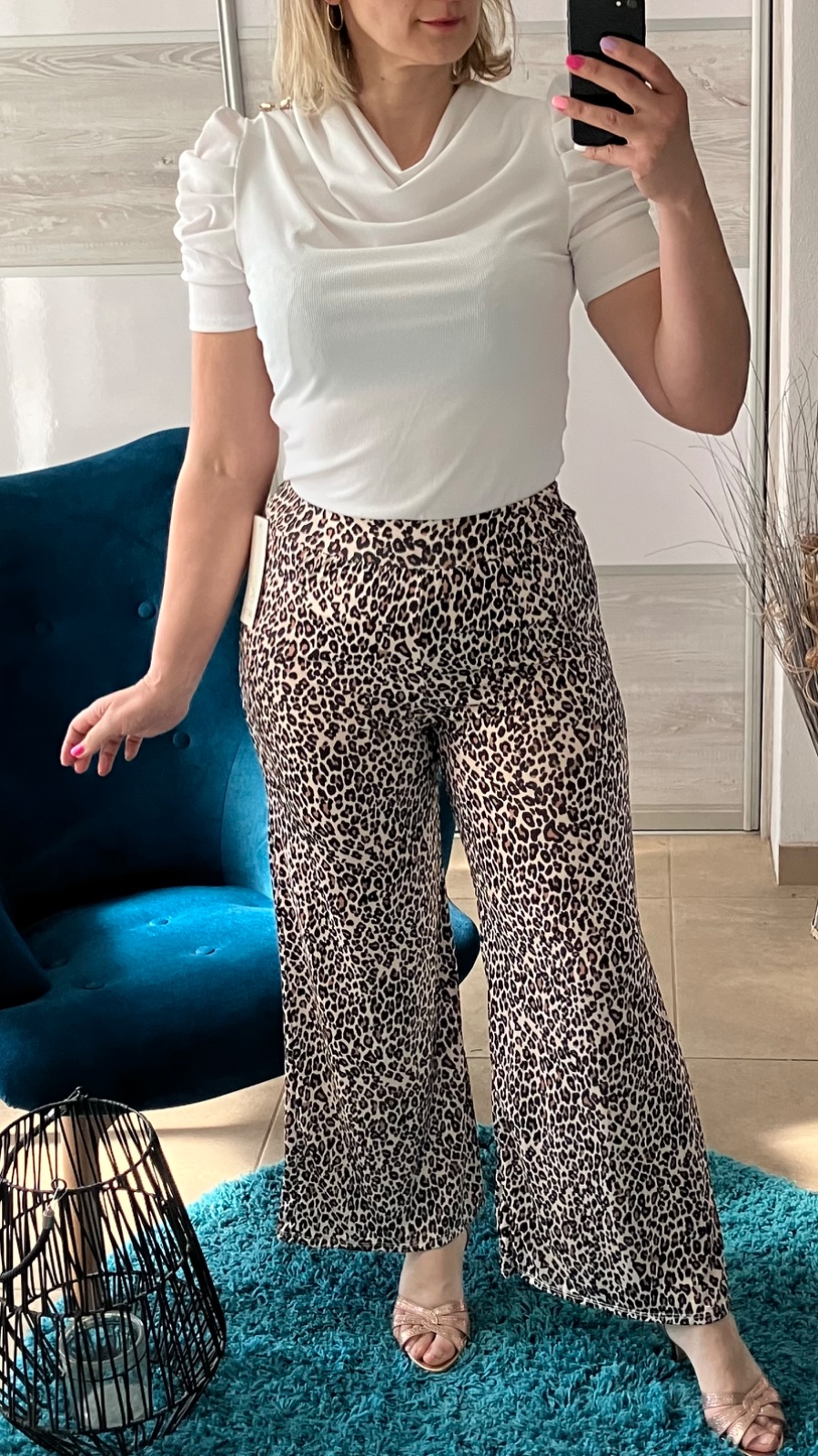 Široké nohavice s leopardím vzorom (UNI - S,M,L)