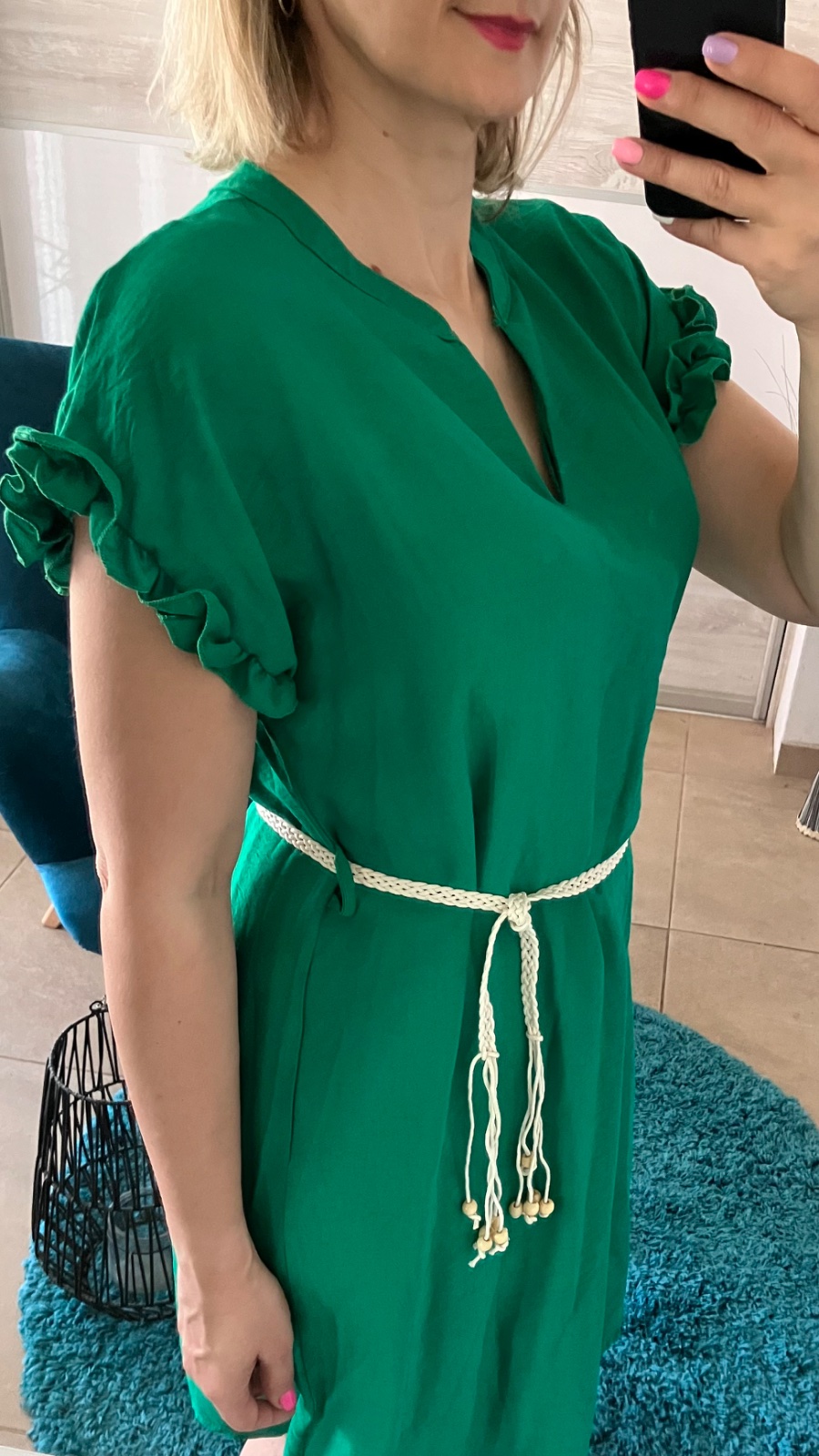 Dámske zelené šaty na bežný deň (UNI - S,M,L)