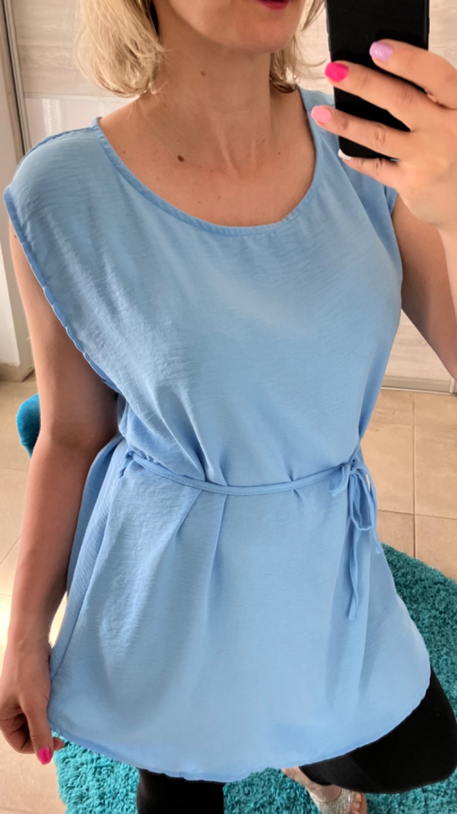 Dámska tunika so zaväzovaním modrá (UNI - M,L,XL,XXL)