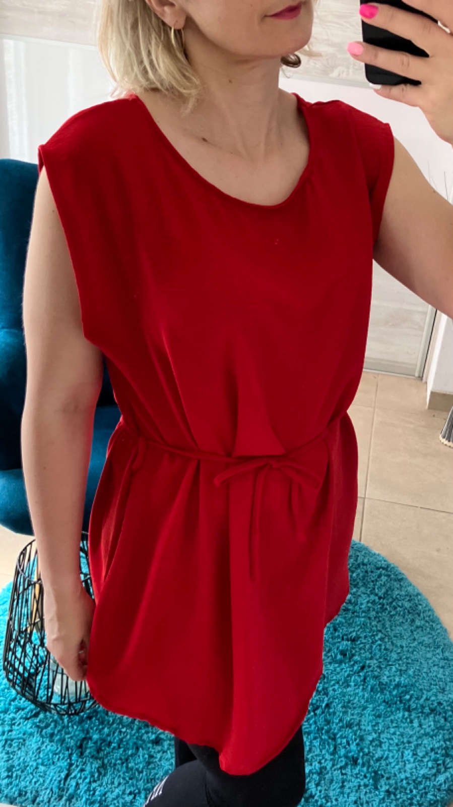 Dámska tunika s opaskom červená (UNI - M,L,XL,XXL)