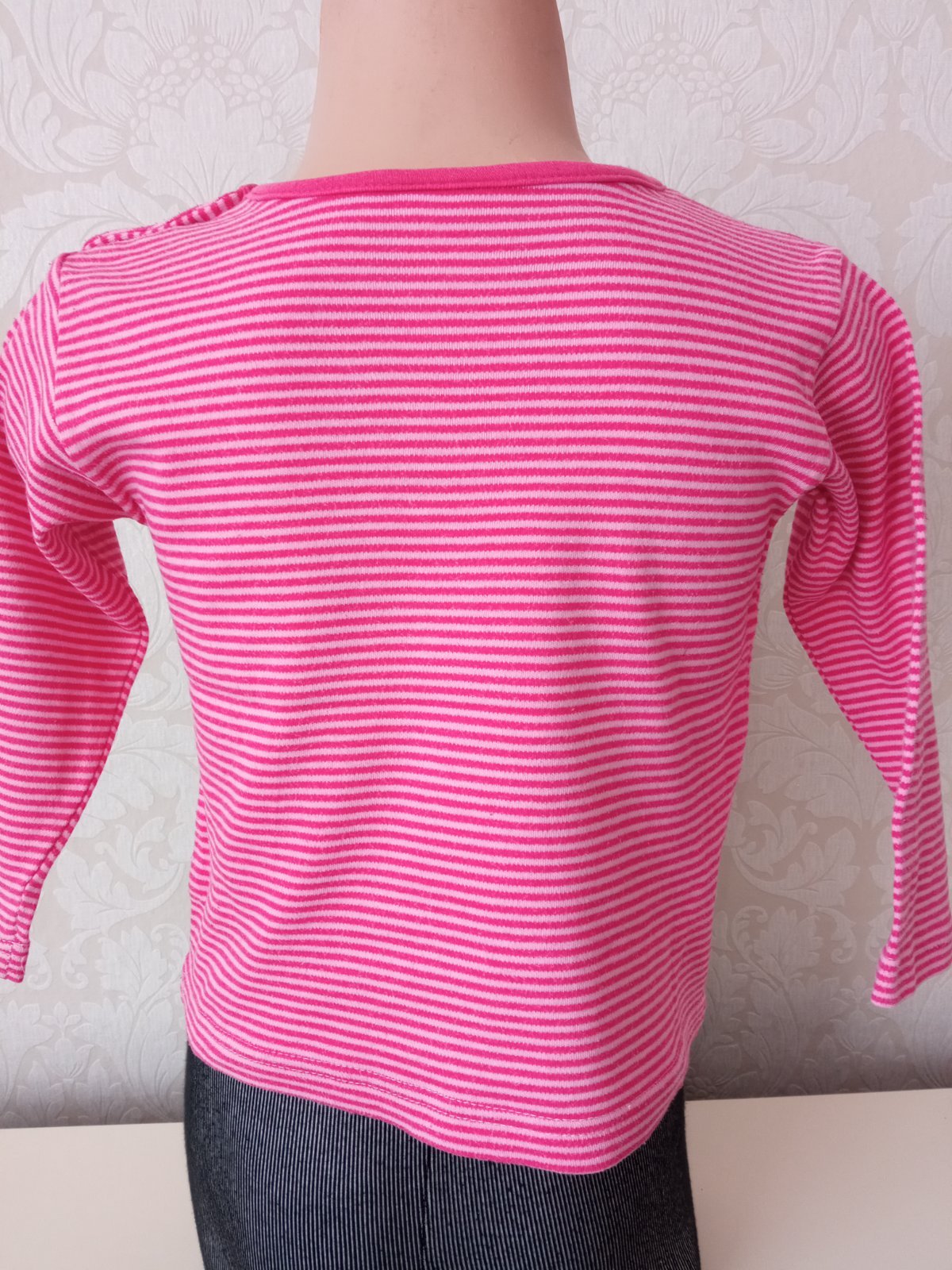 Ružové pruhované tričko (86-92)