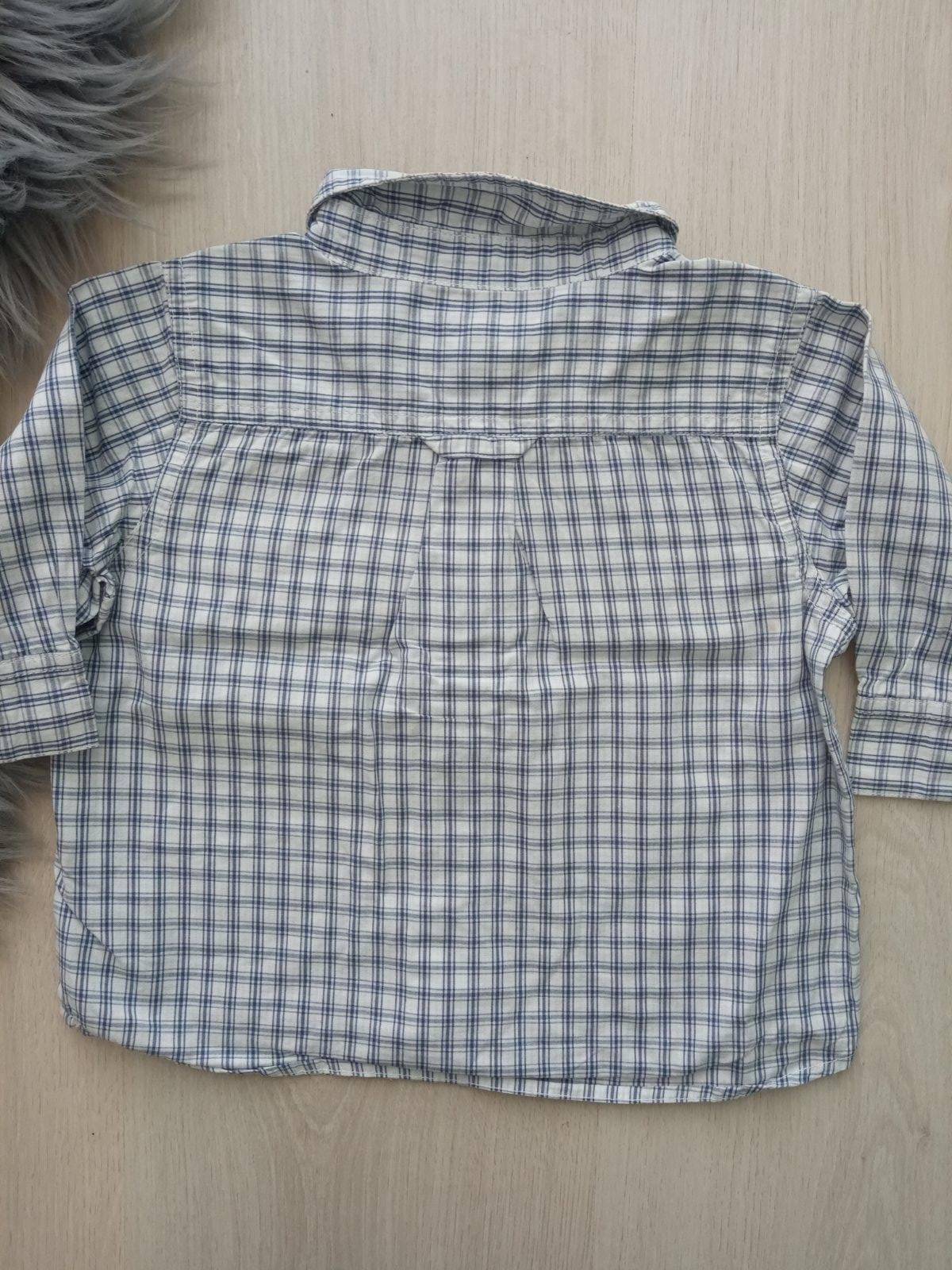 Modro-biela kockovaná košeľa H&M (4-6 mes.)