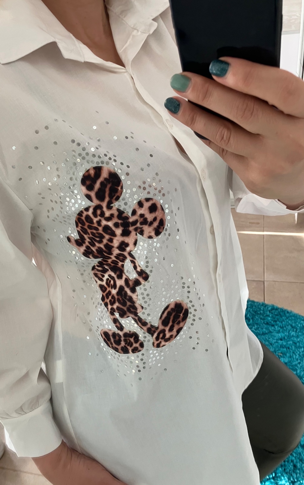 Dámska predĺžená košeľa Mickey (UNI -  M,L,XL)