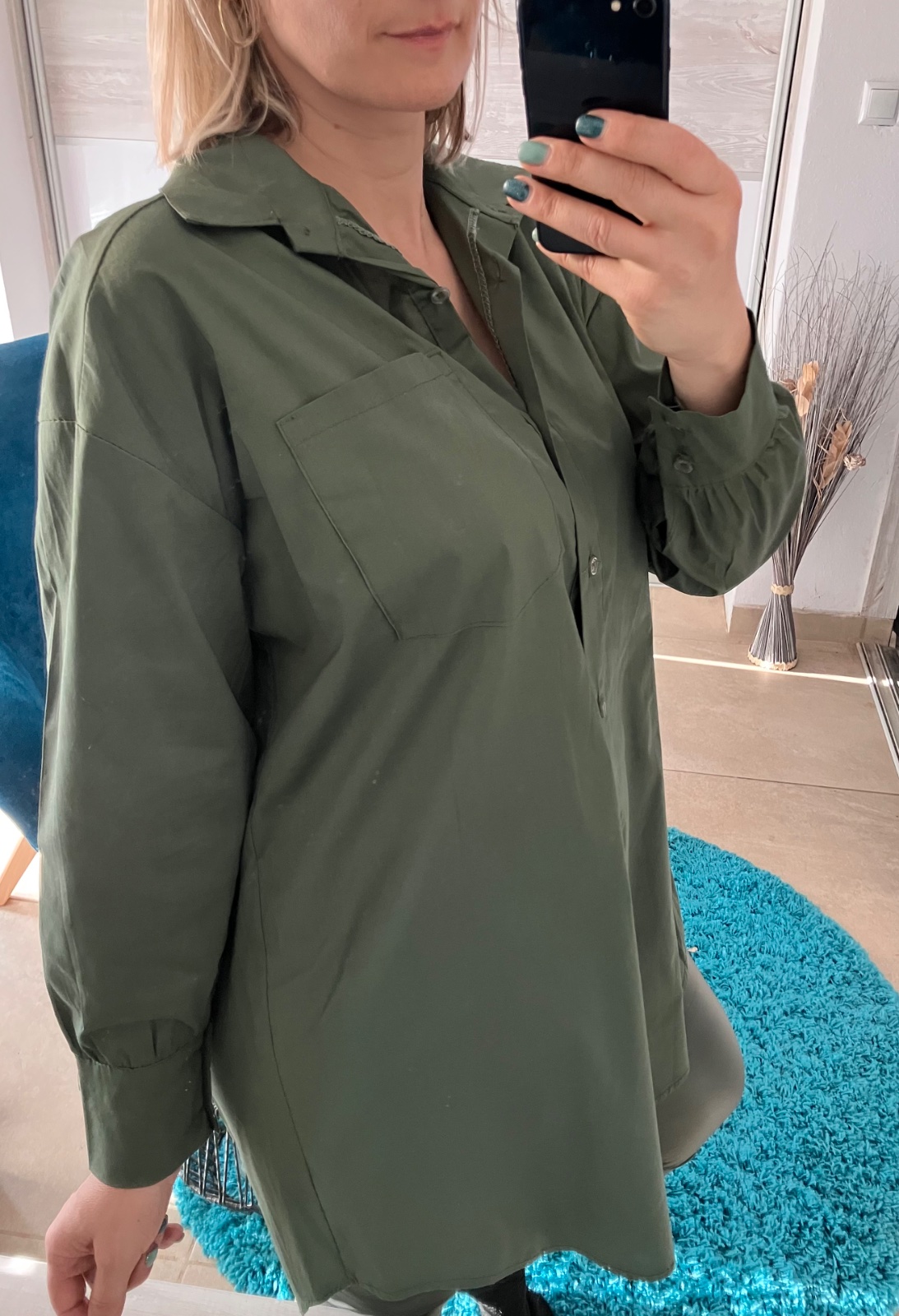 Dámska predĺžená košeľa khaki (UNI - M,L,XL)