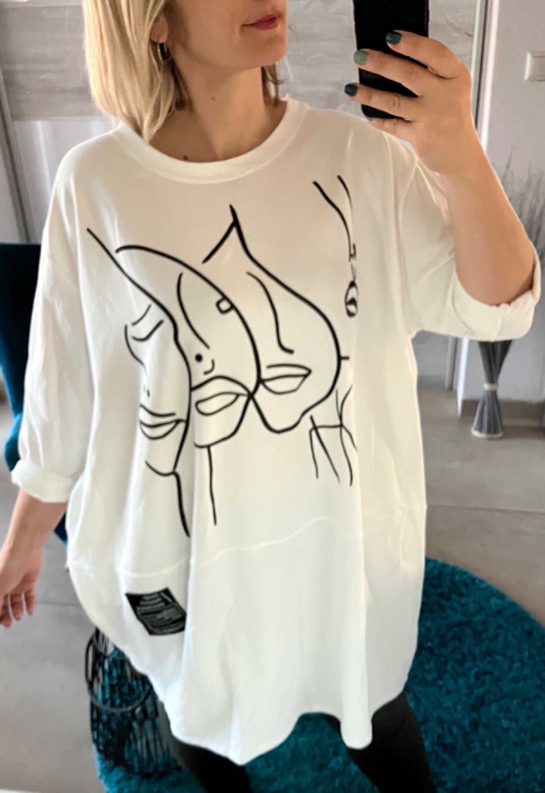 Dámska tunika oversize s potlačou (UNI - L,XL,XXL)