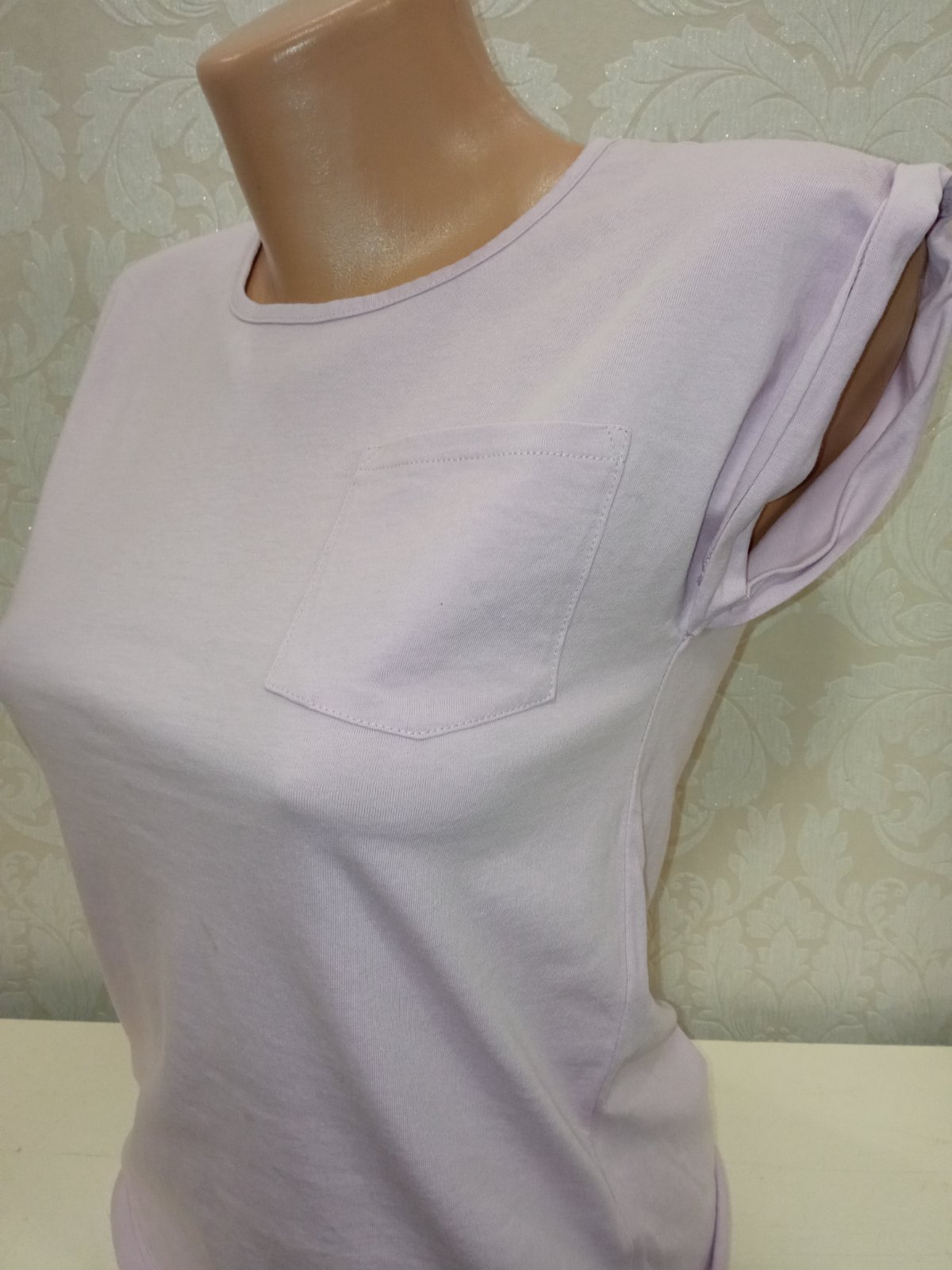 Šedofialové tričko s vreckom TU (152)