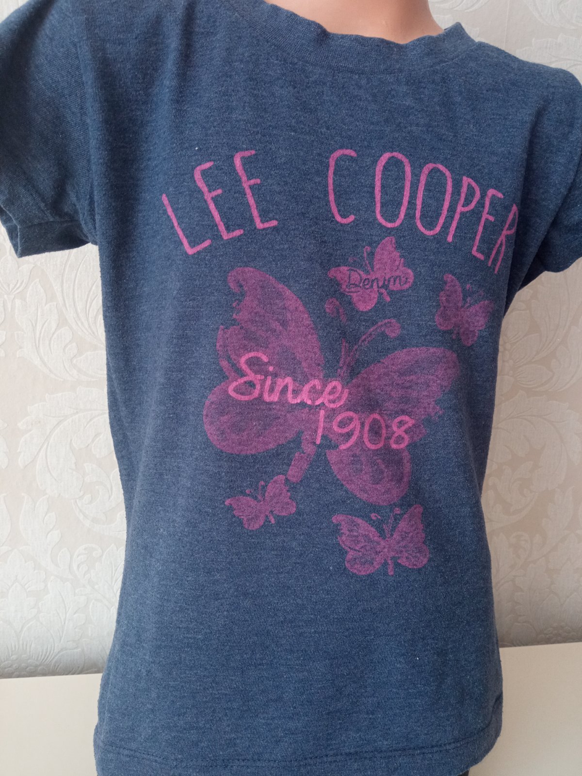 Modré tričko s motýľmi Lee Cooper