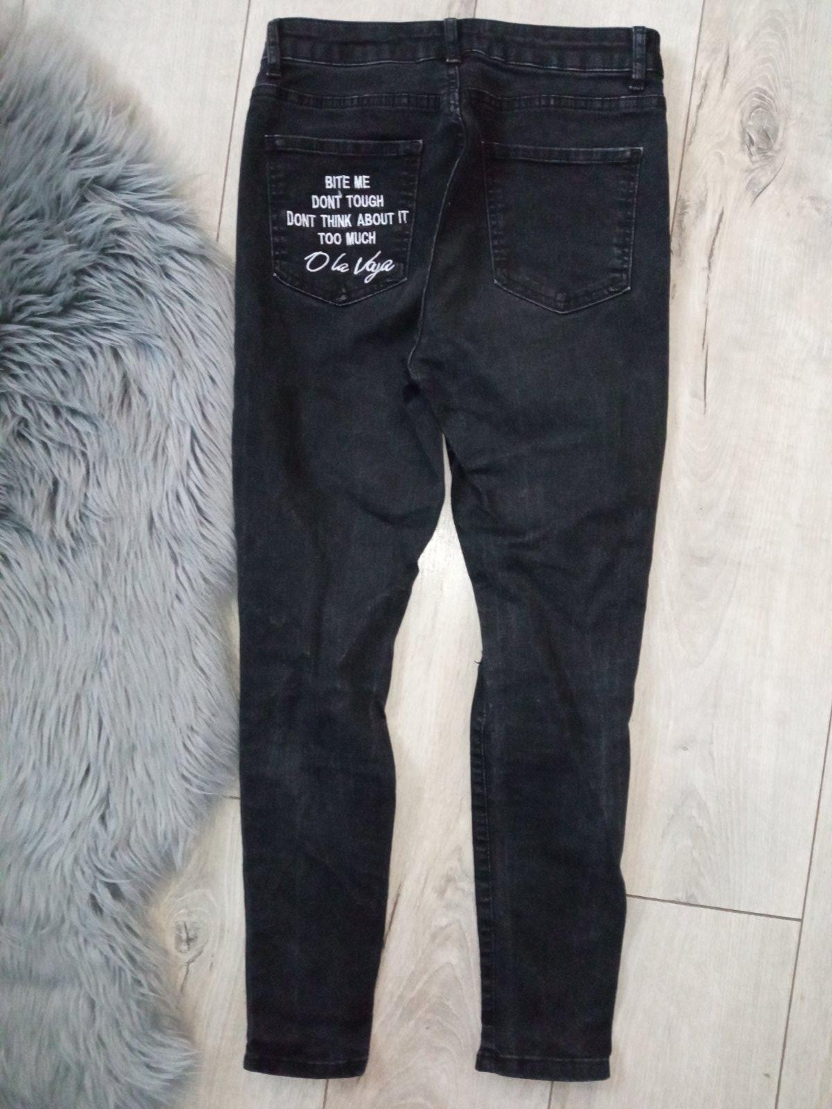 Čierne roztrhané džínsy PinkAir (M)