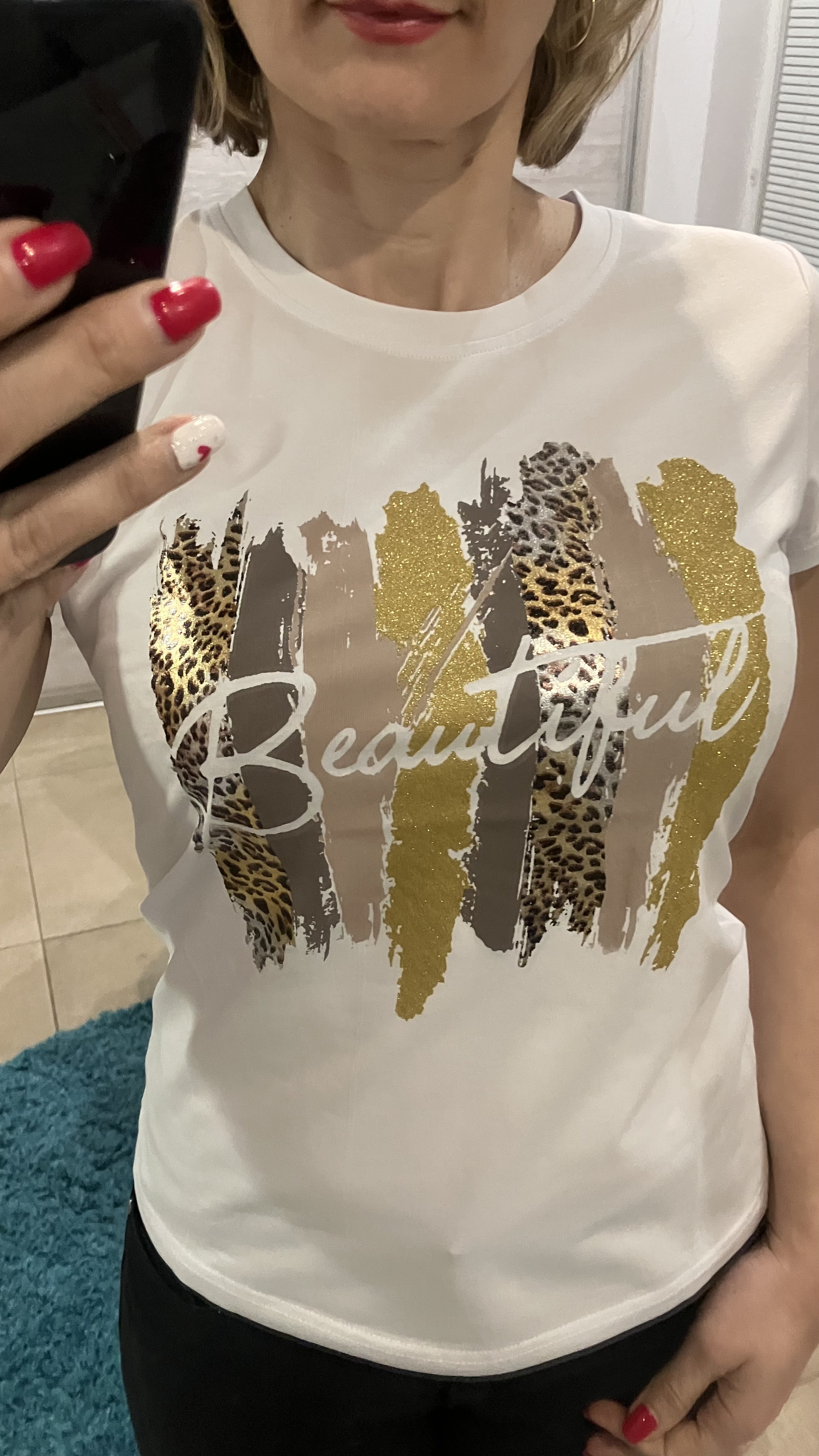 Dámske tričko s potlačou a nápisom Beatiful