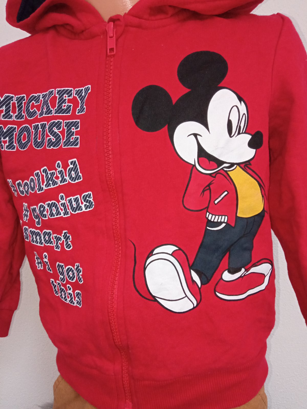Červená mikina s kapucňou Mickey (104)