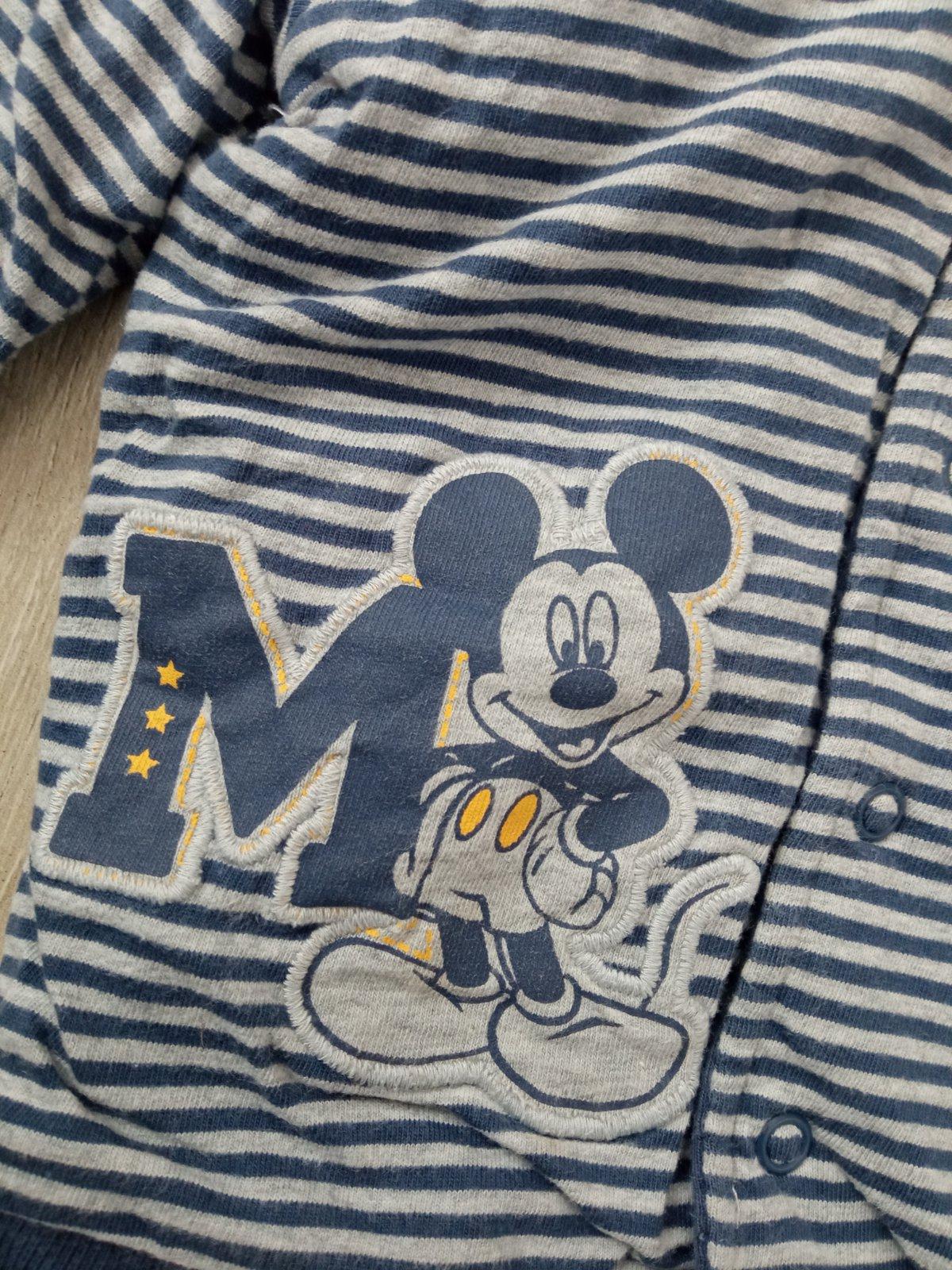 Pruhovaný kabátik Mickey s kapucňou (6-9mes.)