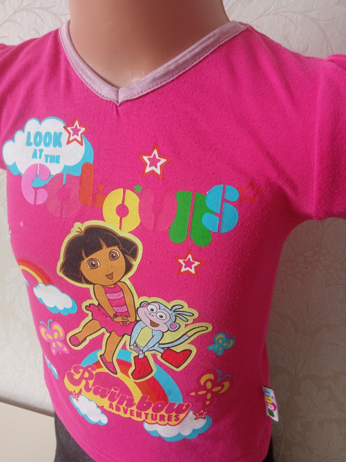 Ružové tričko s potlačou Dora (92)