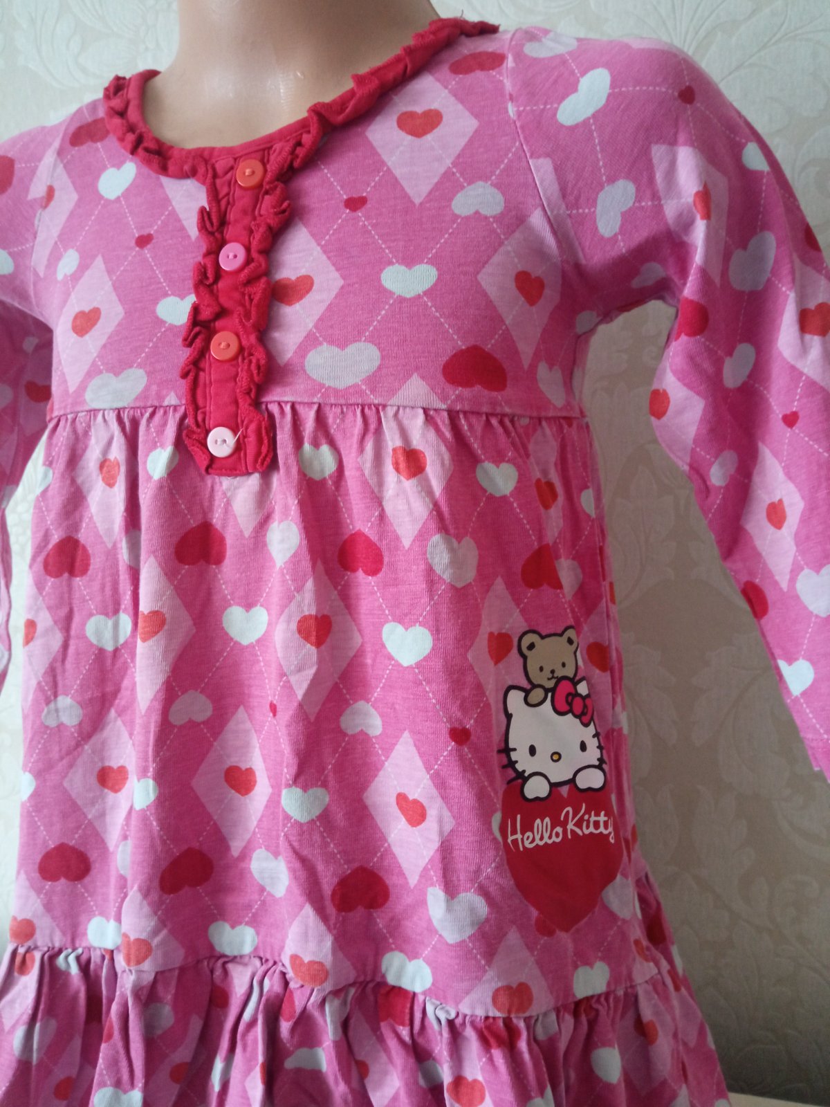 Ružové šaty Hello Kitty s volánikom (92)
