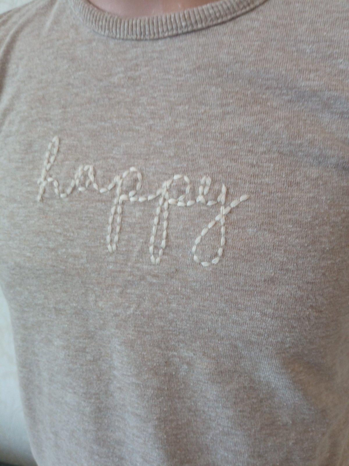 Melírované tričko s nápisom Happy (12-18 mes.)