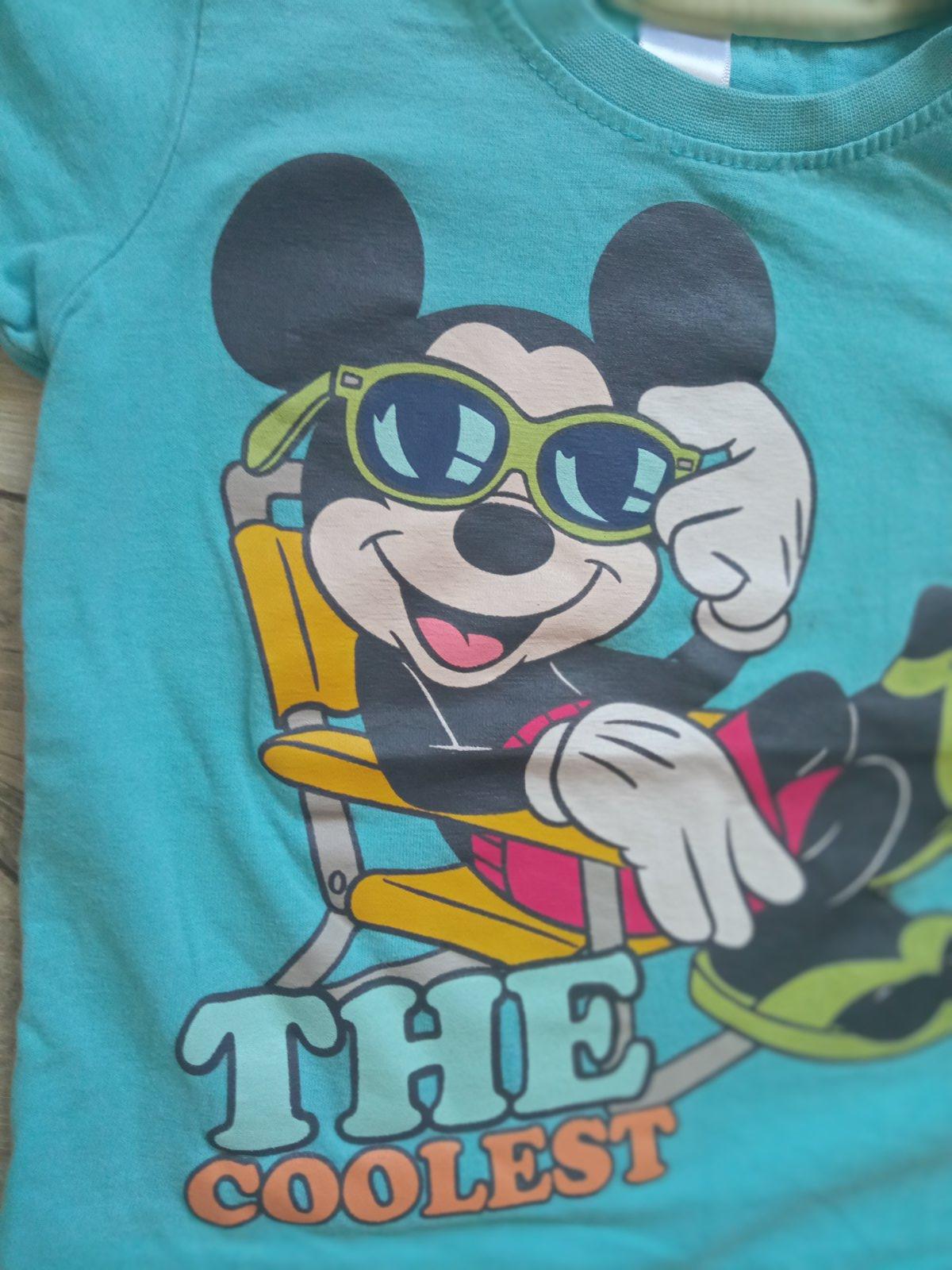 Modré tričko s potlačou Mickey Mouse C&A (80)