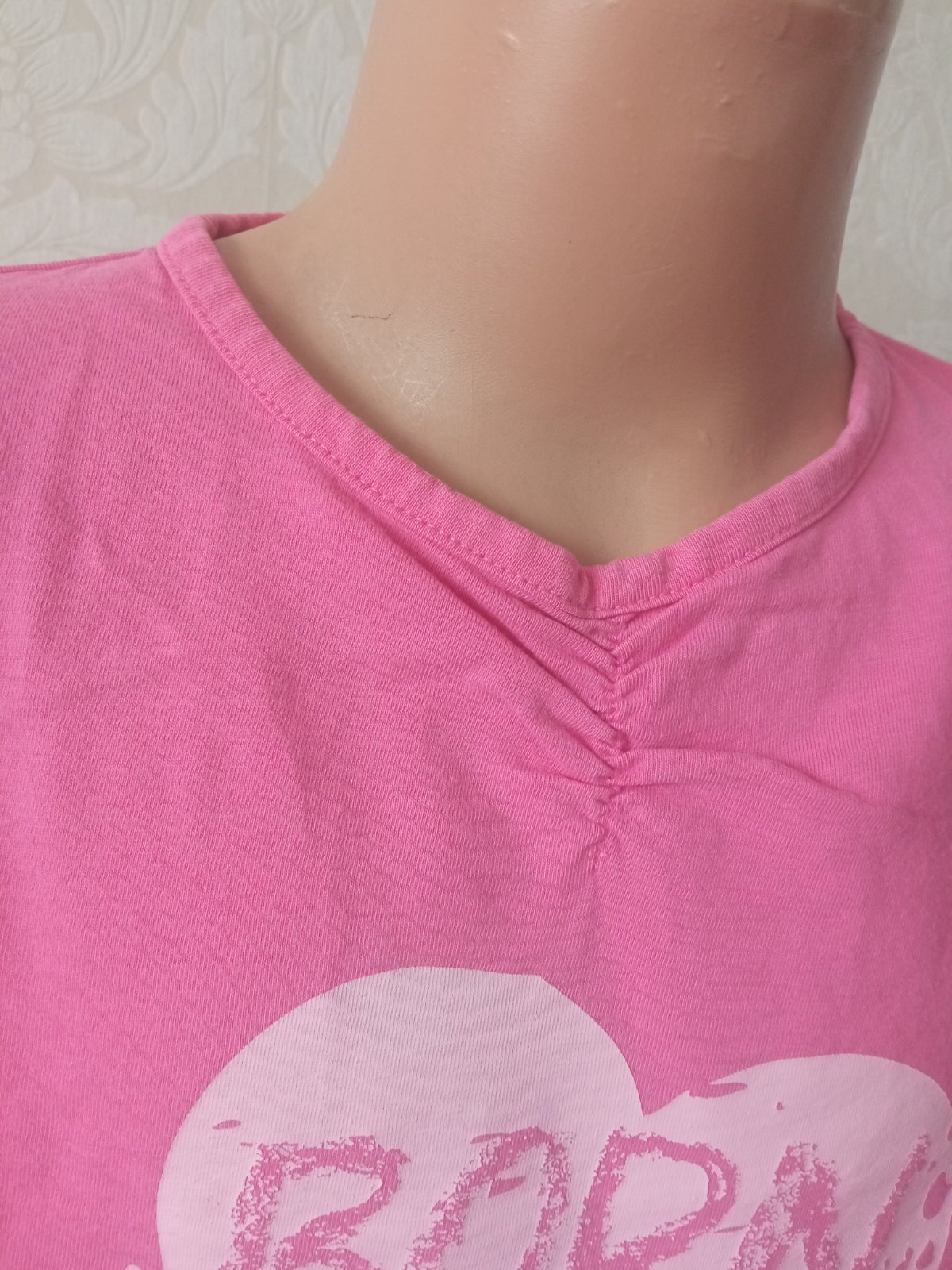 Ružové tričko s potlačou a nápisom (6-8r.)