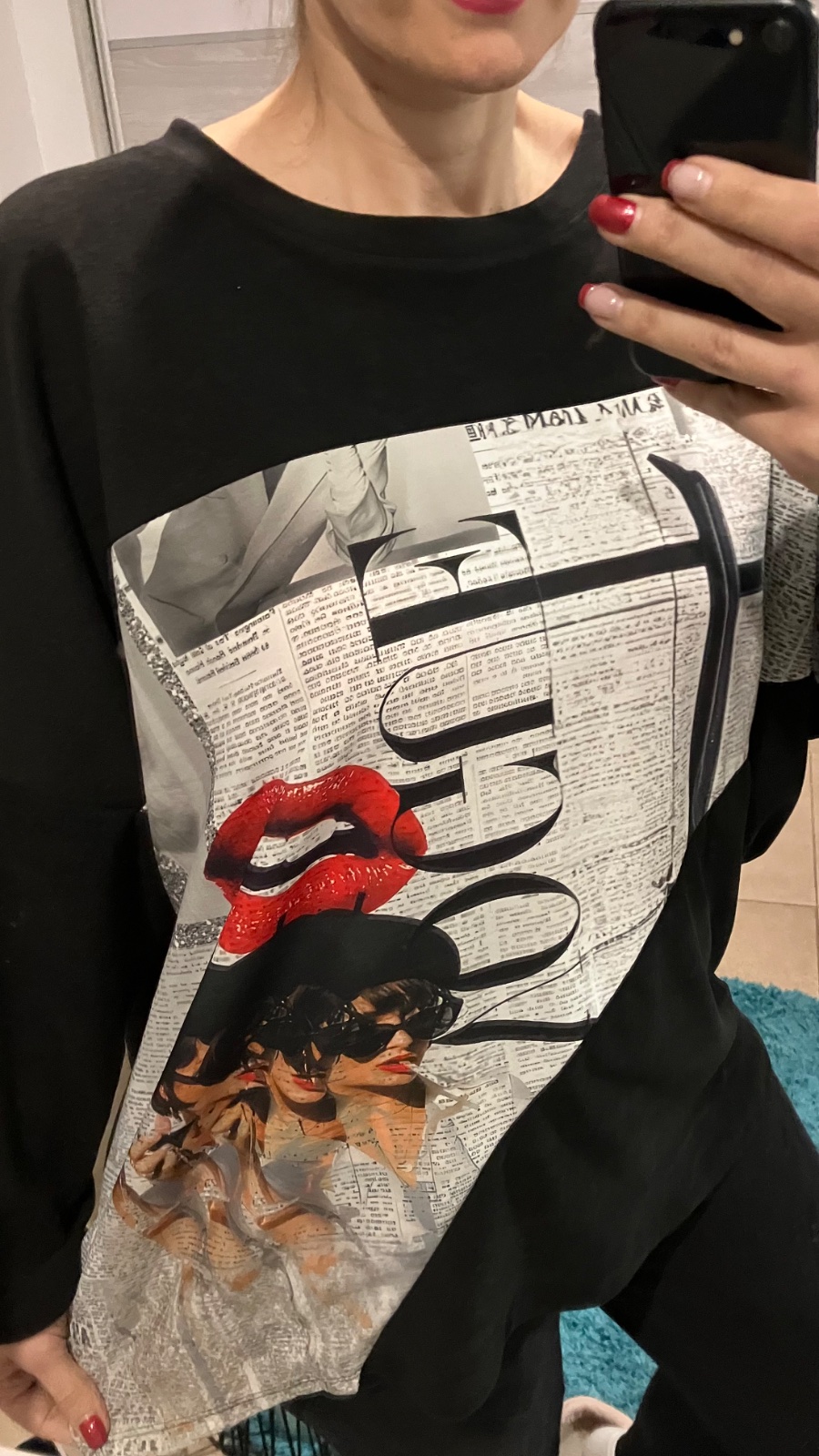 Plyšová mikinová tunika s potlačou (UNI - S,M,L,XL)
