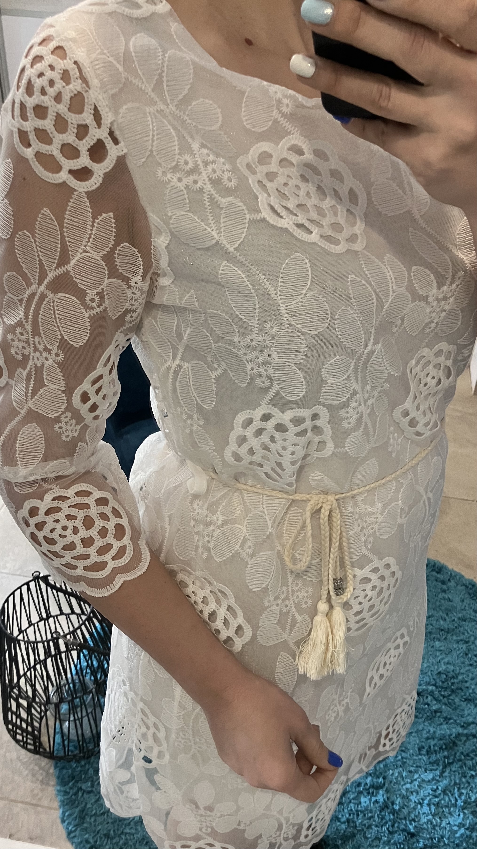 Madeirové šaty biele