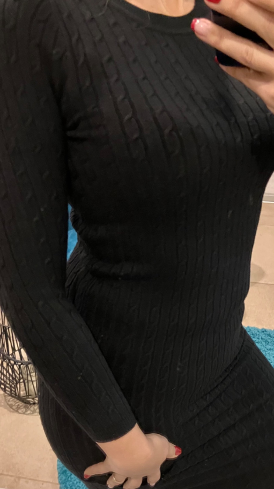 Úpletové šaty čierne L/XL