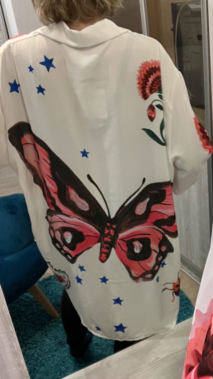 Dámska blúzka s motýlom a vzorom (UNI - S,M,L,XL)
