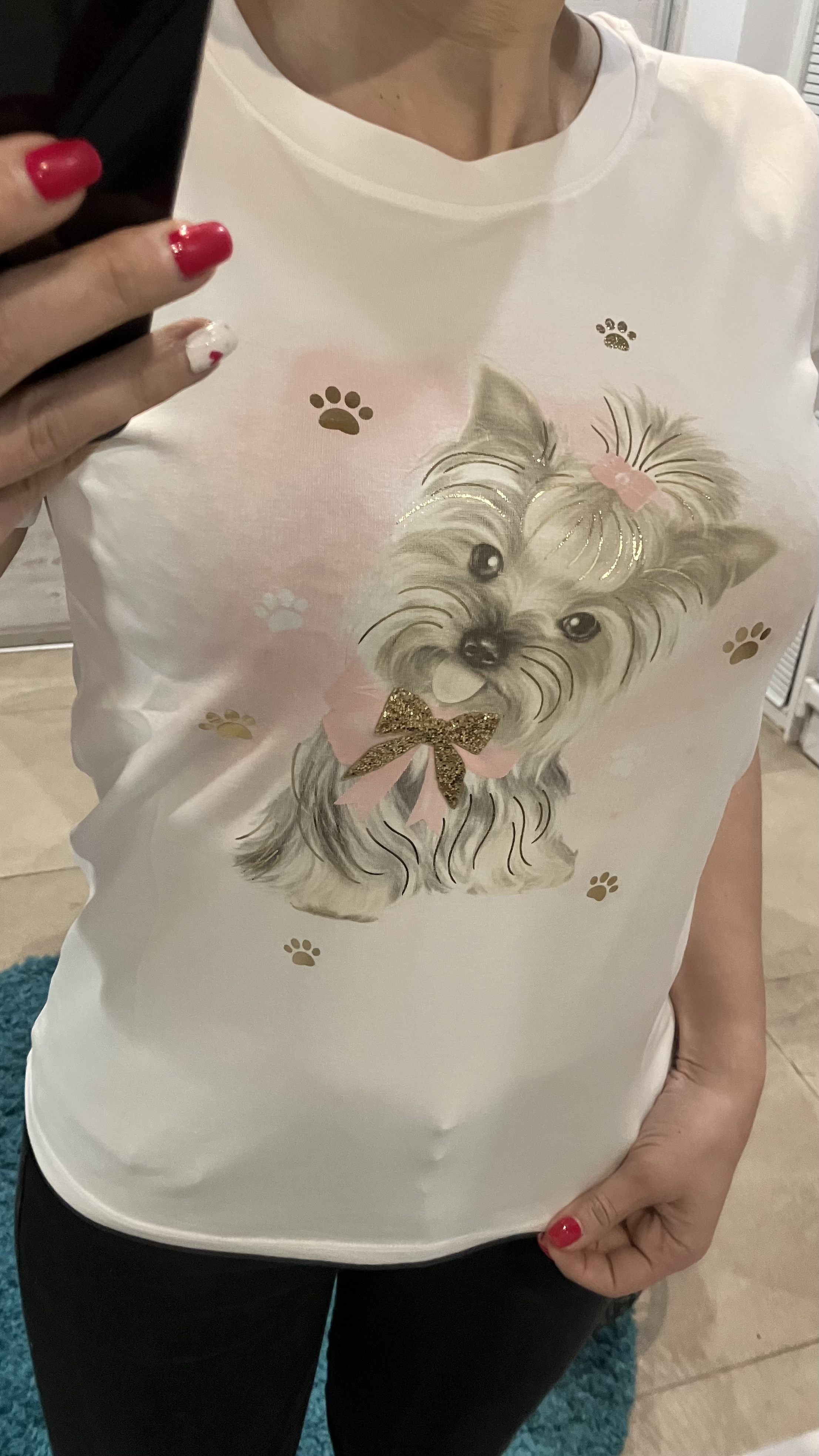 Dámske tričko s potlačou psa