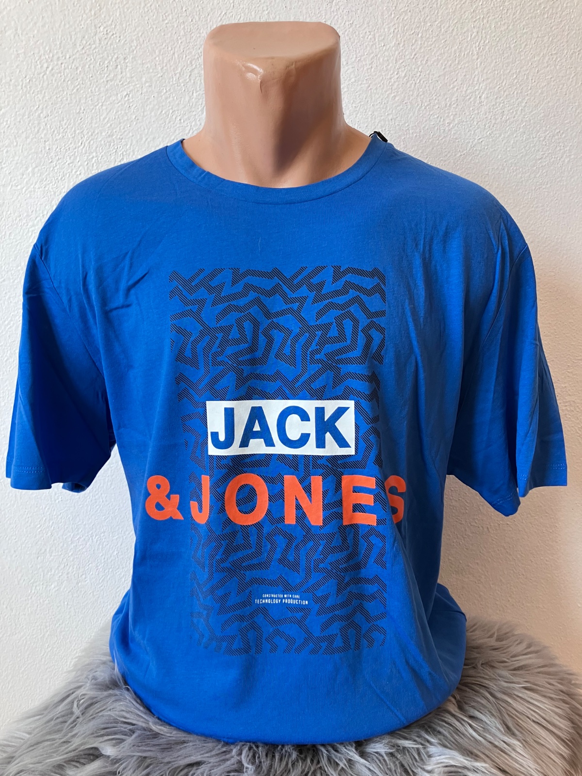 Modré tričko s potlačou a nápisom Jack Jones (XXL)