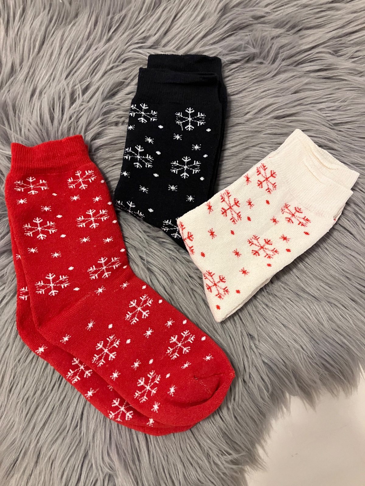 Zimné dámske froté ponožky 3 pack (36-40)