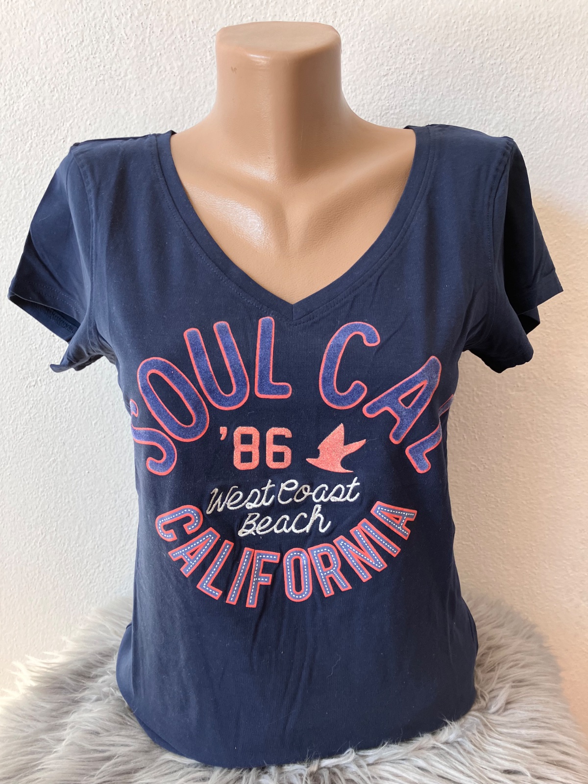 Modré tričko s nápisom Soul Cal (XS)