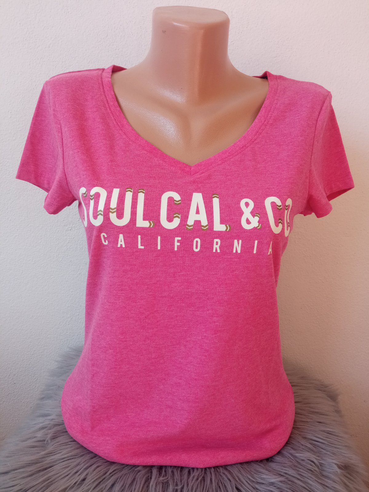 Ružové tričko s nápisom Soul Cal (S)