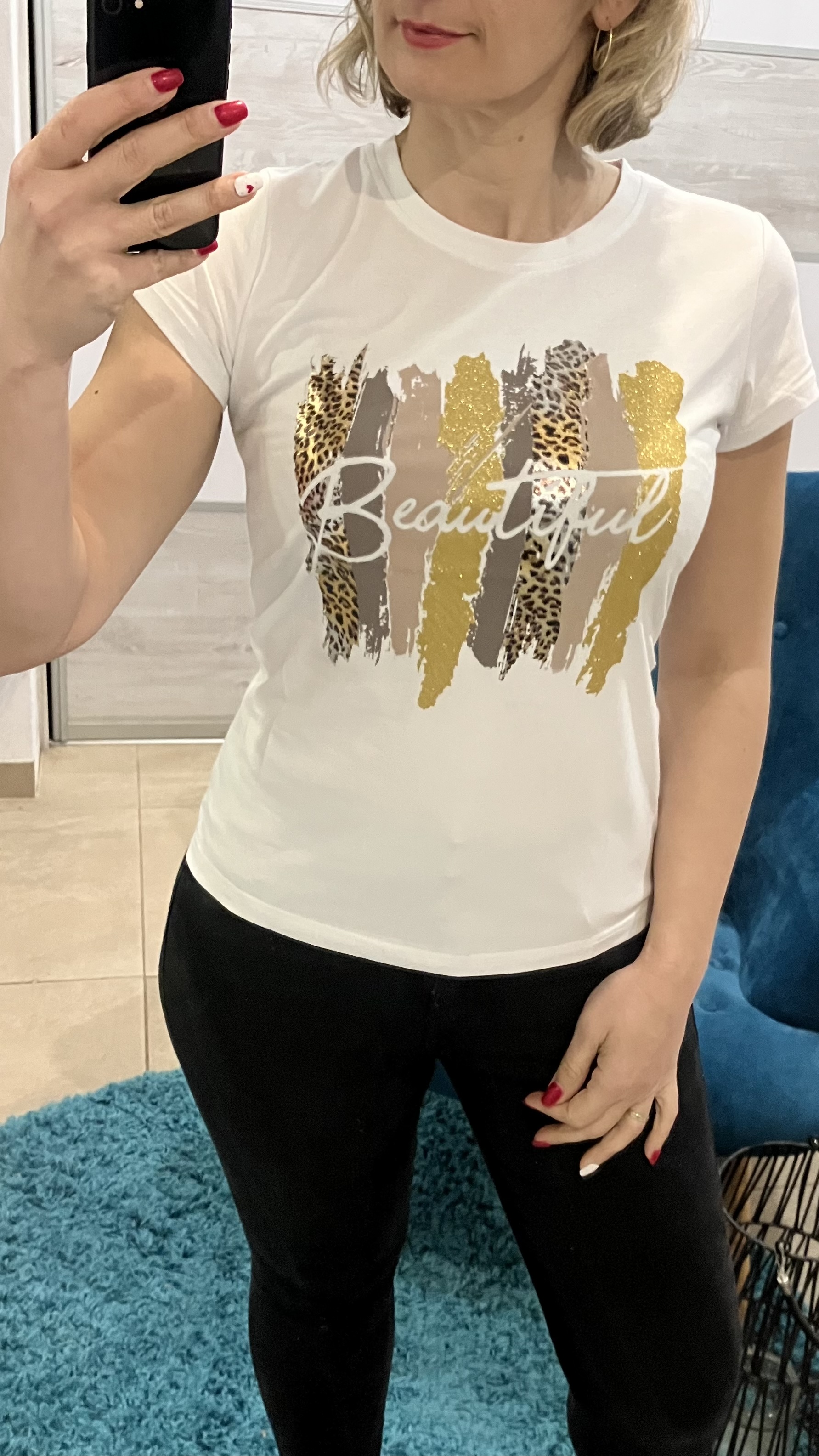 Dámske tričko s potlačou a nápisom Beatiful