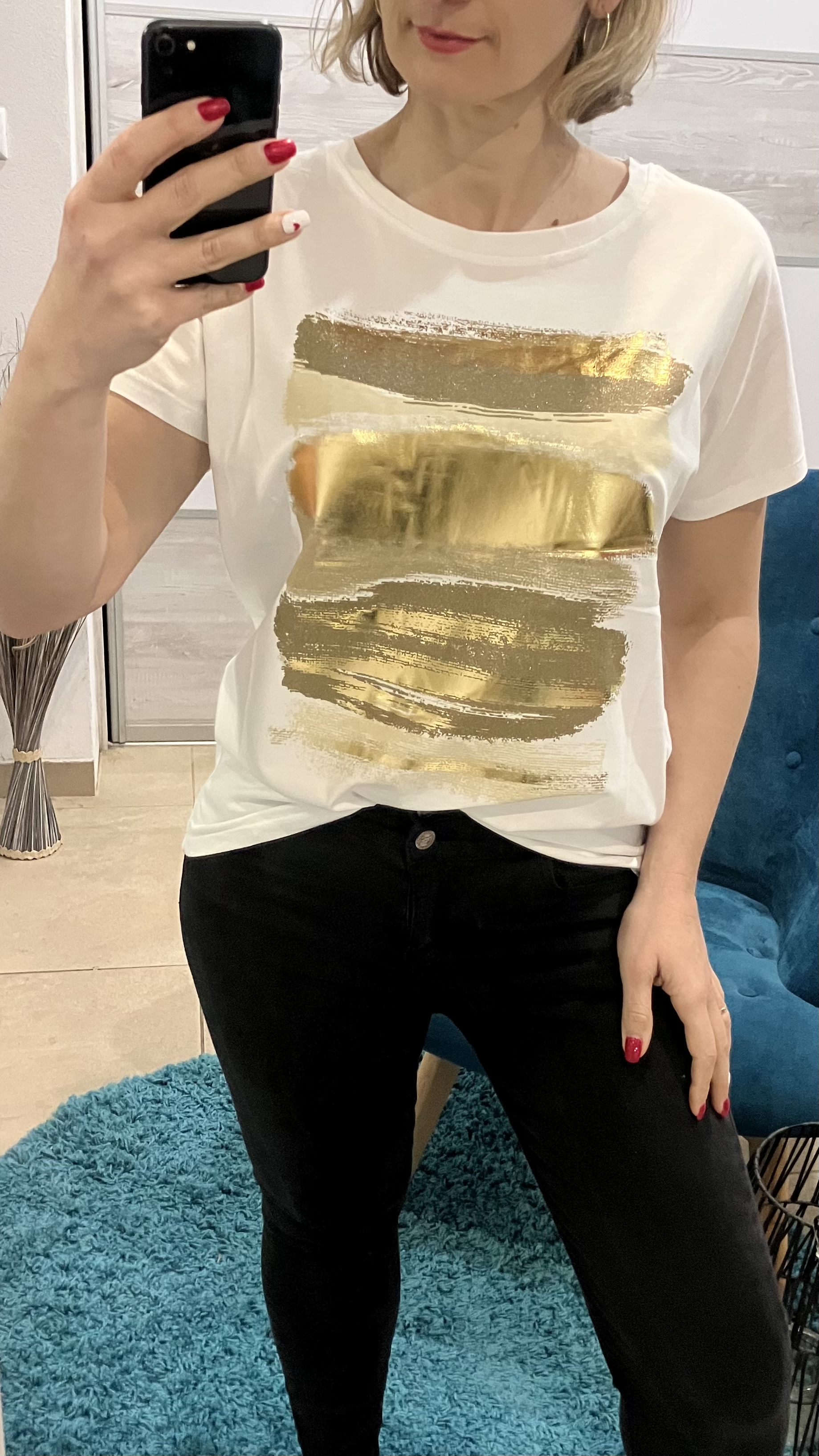 Dámske tričko so zlatou potlačou
