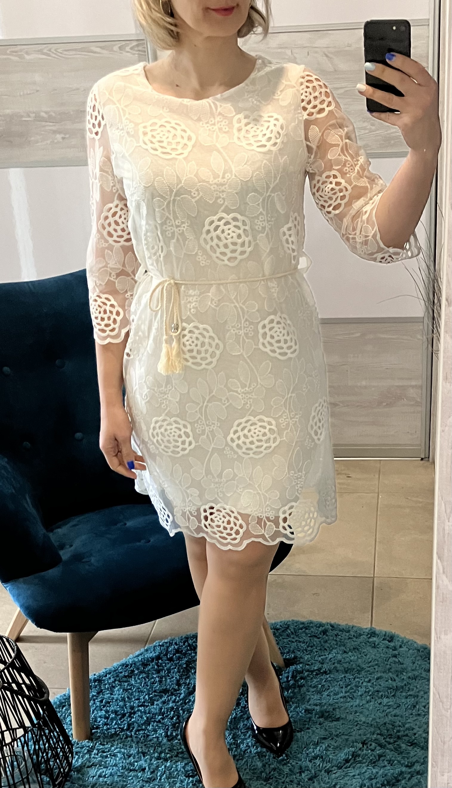 Madeirové šaty biele