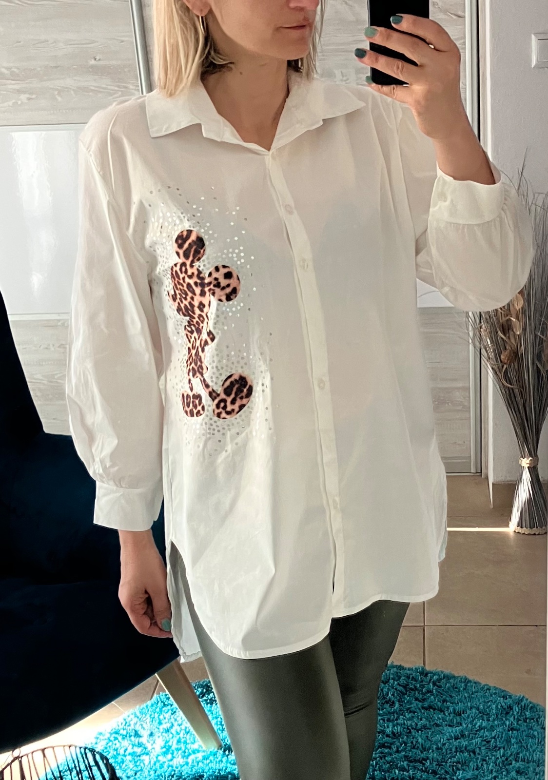 Dámska predĺžená košeľa Mickey (UNI -  M,L,XL)
