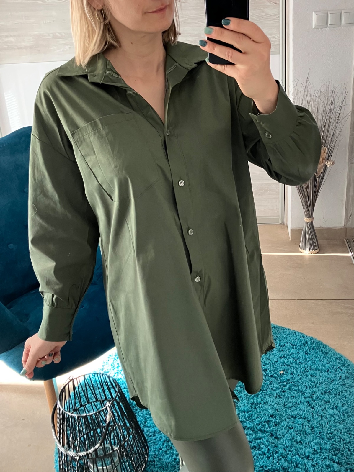 Dámska predĺžená košeľa khaki (UNI - M,L,XL)