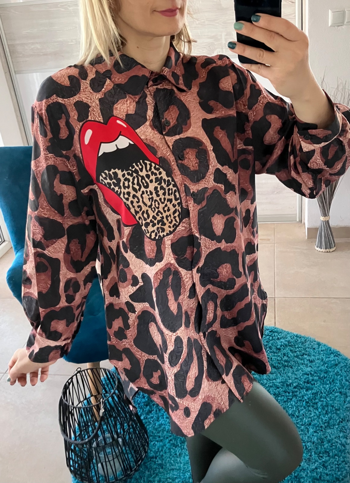 Dámska vzorovaná košeľa (UNI - S,M,L,XL)