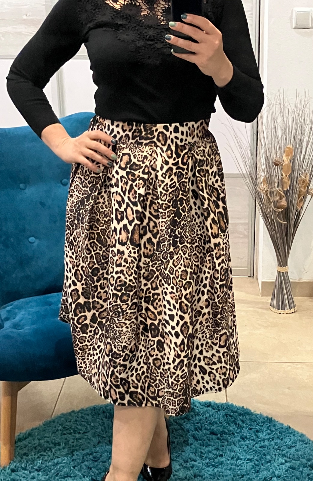 Dámska sukňa s leopardím vzorom (UNI - M,L,XL)